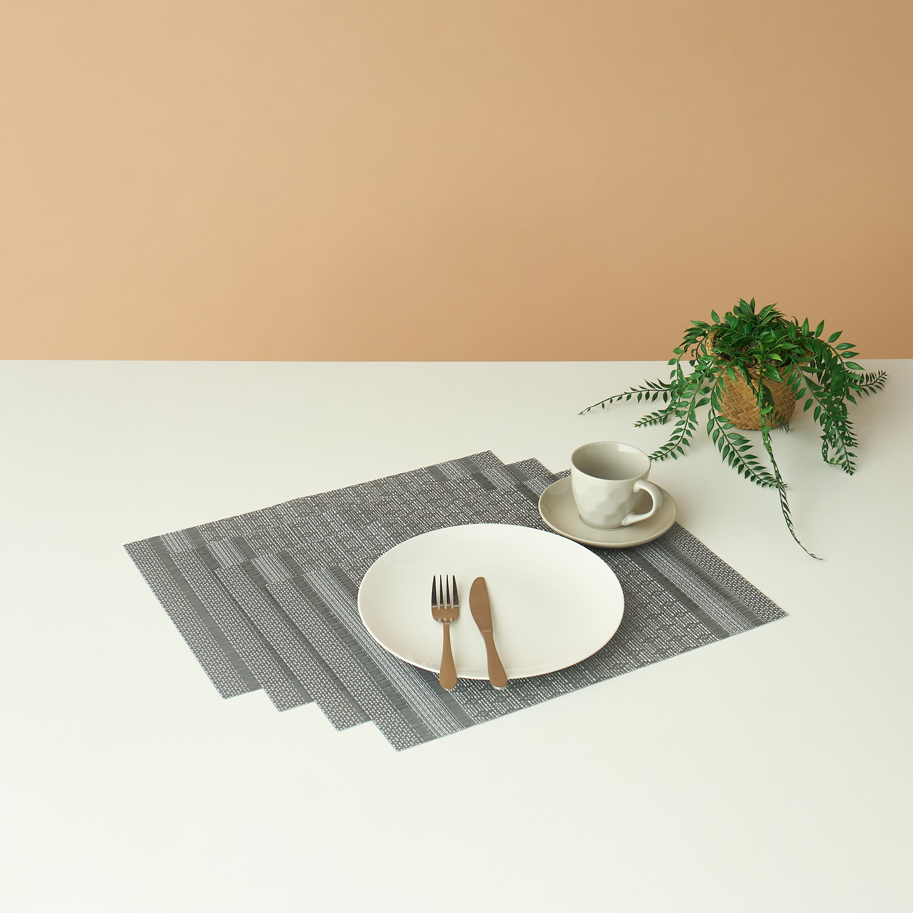 Textured 4-Piece Placemat Set - 30x45 cms-household-dining-tablelinen-placemats-image-1