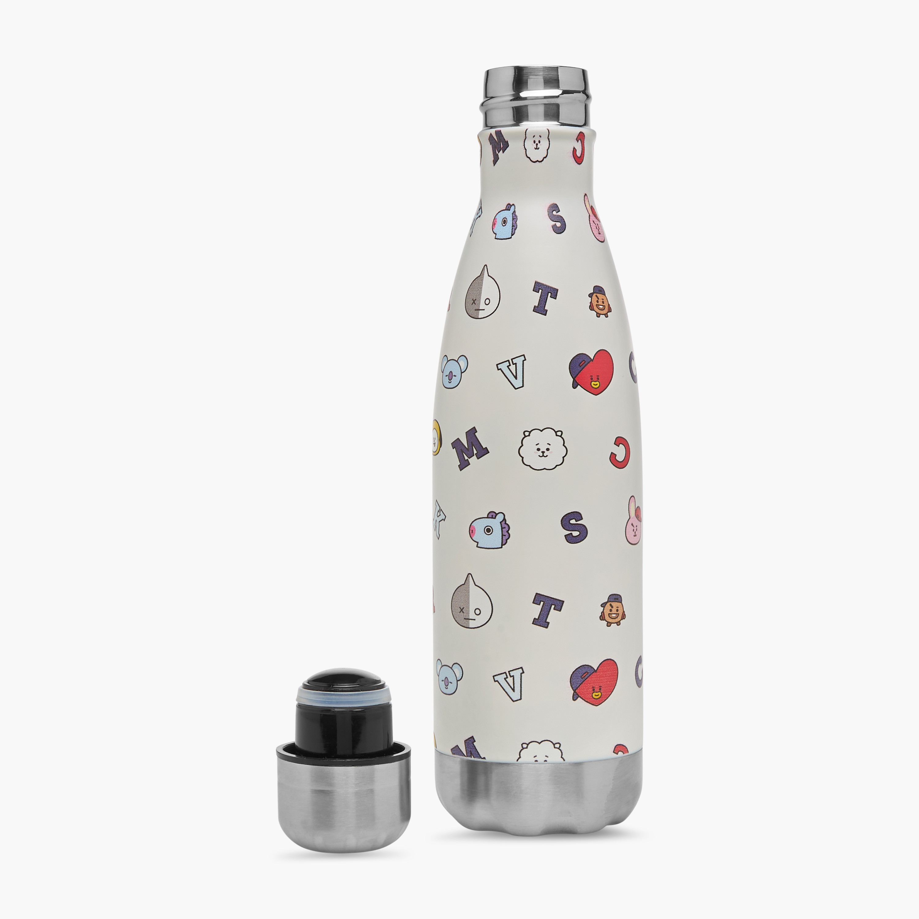 BT21 Printed Stainless Steel Water Bottle with Lid - 500 ml-school-waterbottles-image-2