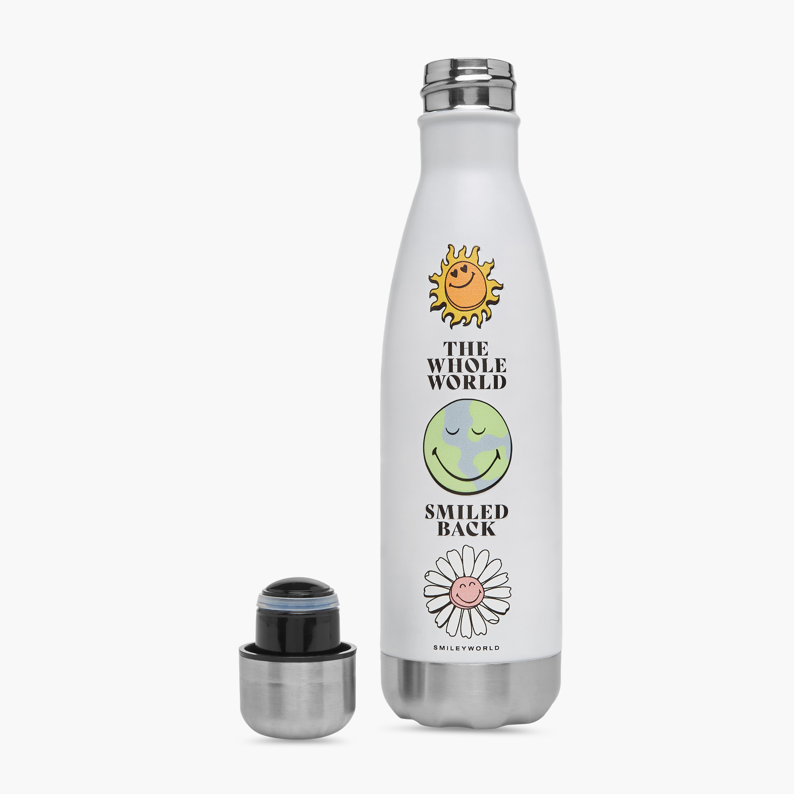 SmileyWorld Print Stainless Steel Water Bottle - 500 ml-school-waterbottles-image-2
