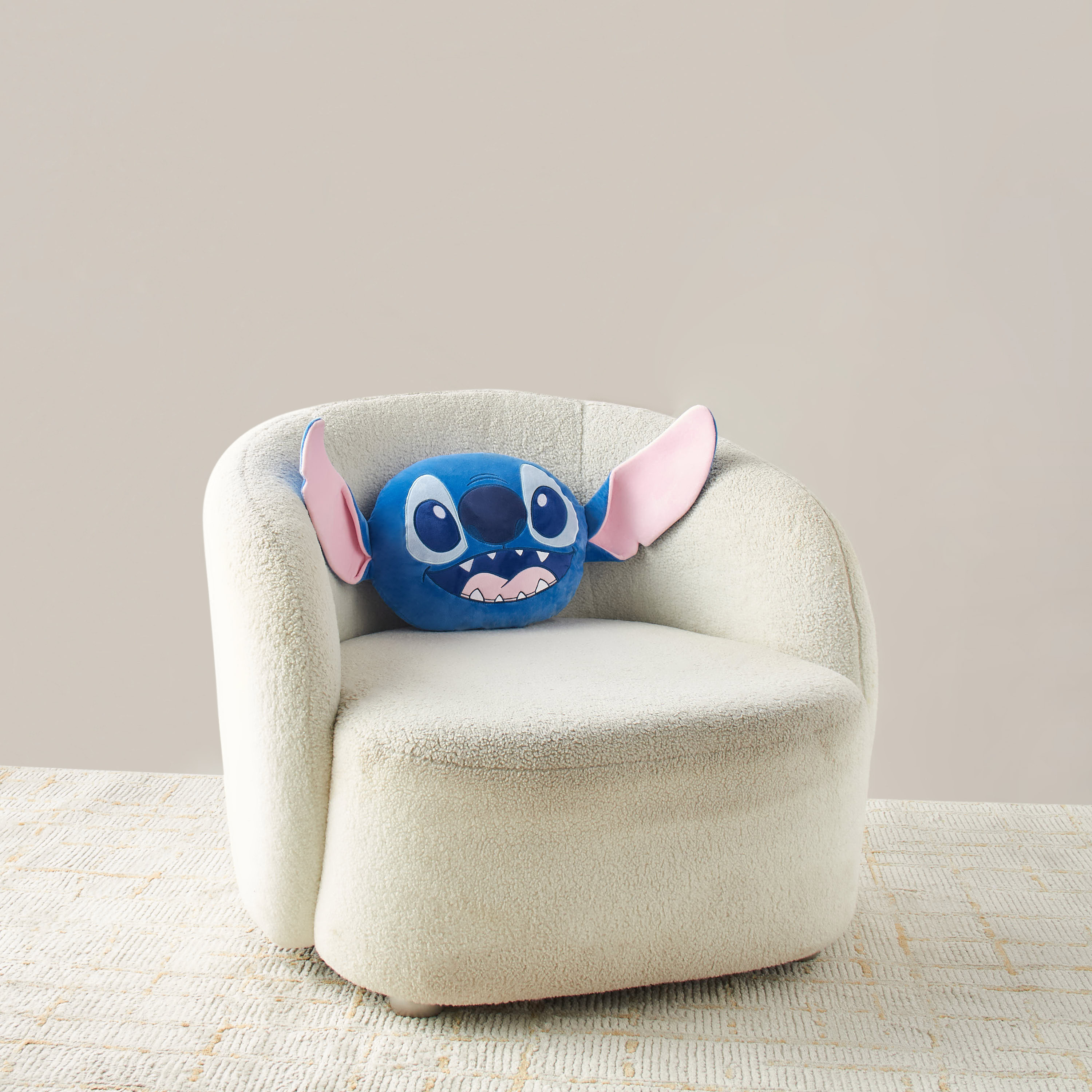 Stitch Shaped Velvet Cushion - 30x25 cm-household-cushionsandthrows-filledcushions-decorativecushions-image-2