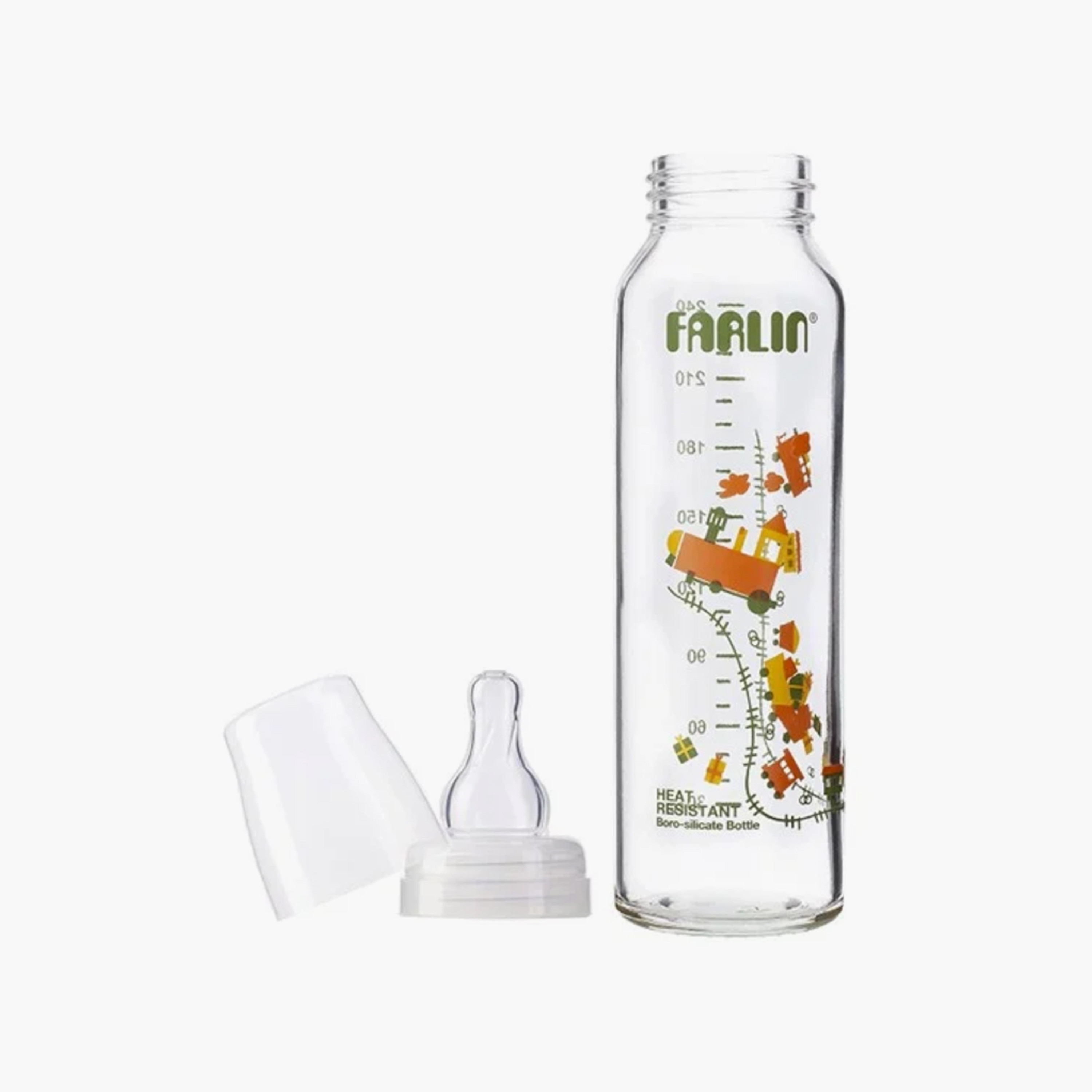 Farlin Standard Heat-Resistant Glass Feeding Bottle - 240 ml-baby-feeding-feedingbottles-bottlesandteats-image-2