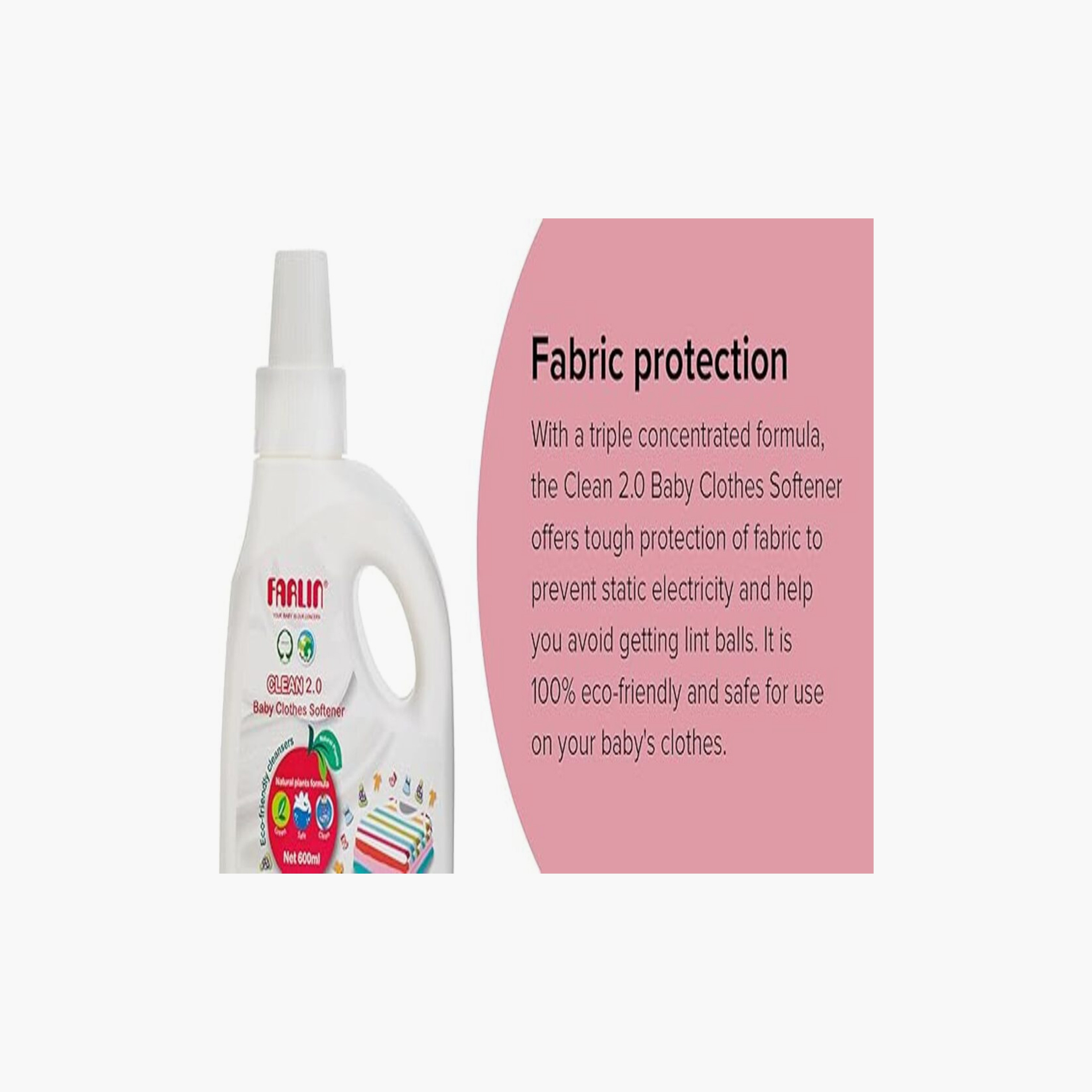Farlin Clean 2.0 Clothes Softener - 600 ml-baby-feeding-cleaningliquids-image-3
