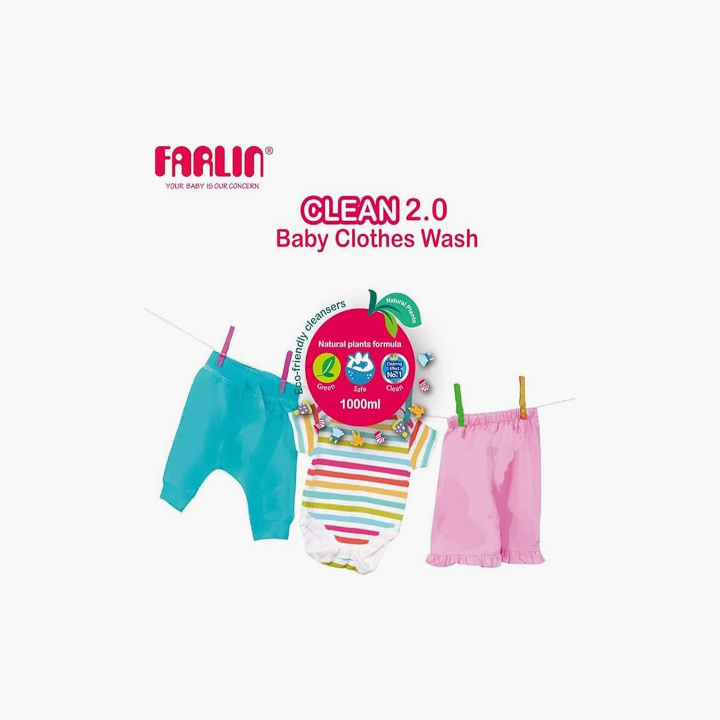 Farlin Clean 2.0 Hand Wash Clothes Detergent - 1000 ml-baby-feeding-cleaningliquids-image-3