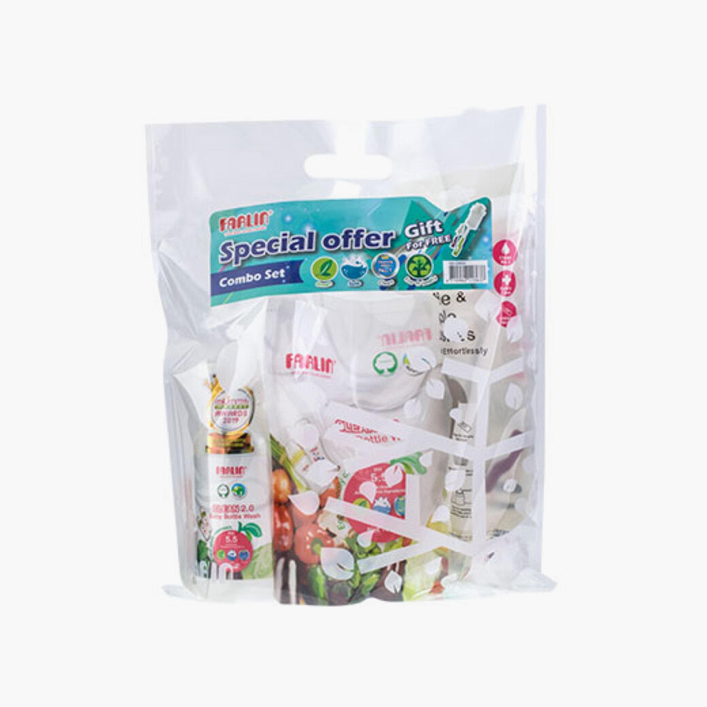 Farlin Clean 2.0 Bottle Wash & Brush Combo Set with Refill - (700 ml + 700 ml)-baby-feeding-cleaningliquids-image-3