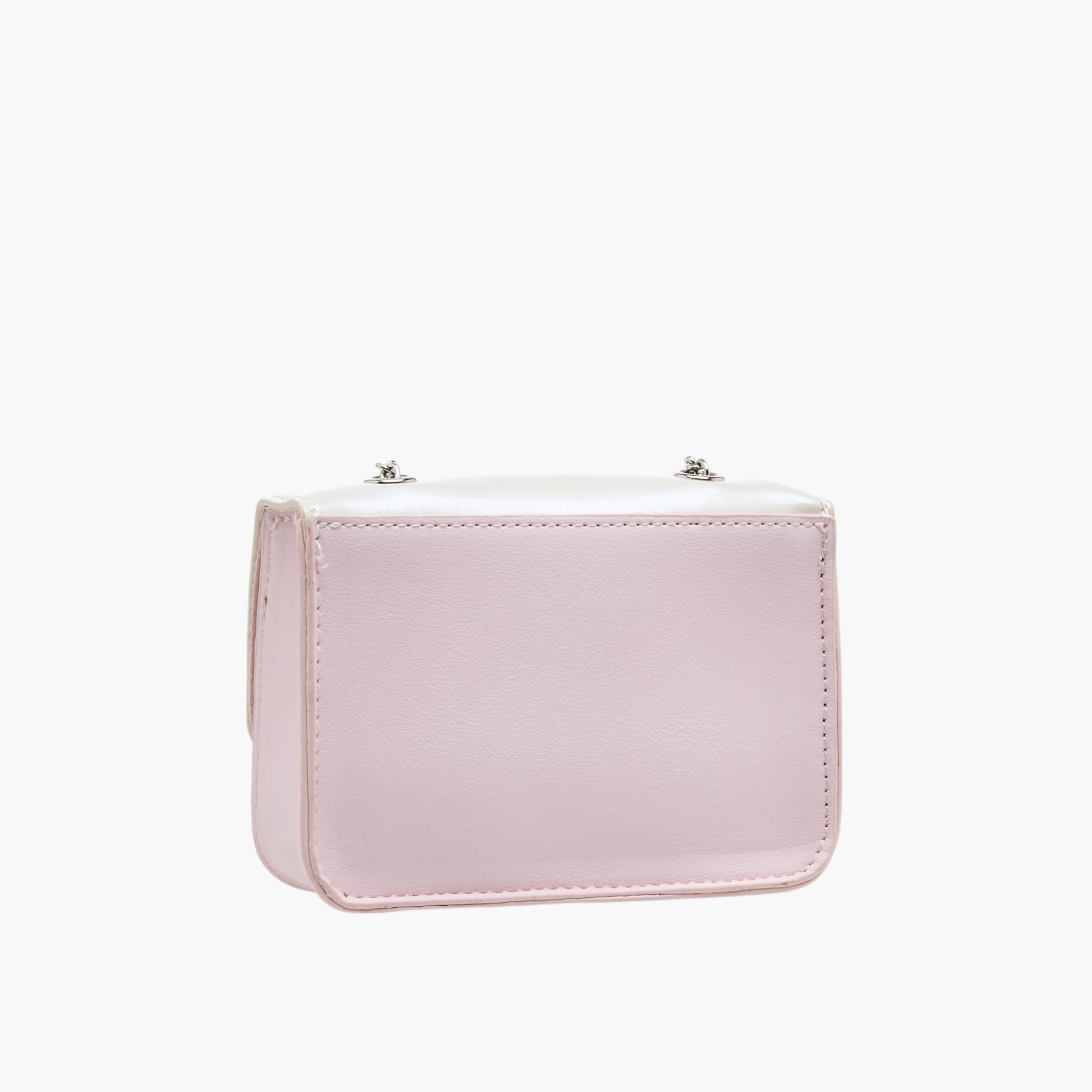 Barbie Heart Accent Crossbody Bag with Chain Accented Strap and Flap Closure-girls-accessories-bags-image-3