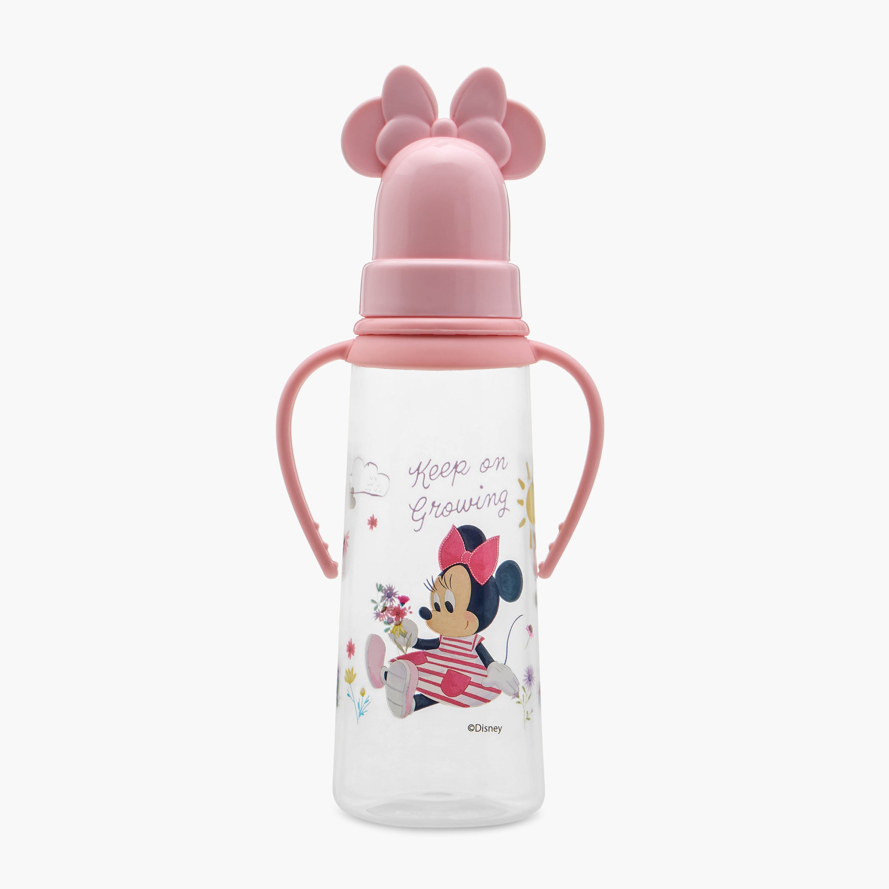 Disney Minnie Mouse Print Feeding Bottle with Handle-baby-feeding-feedingbottles-bottlesandteats-image-1