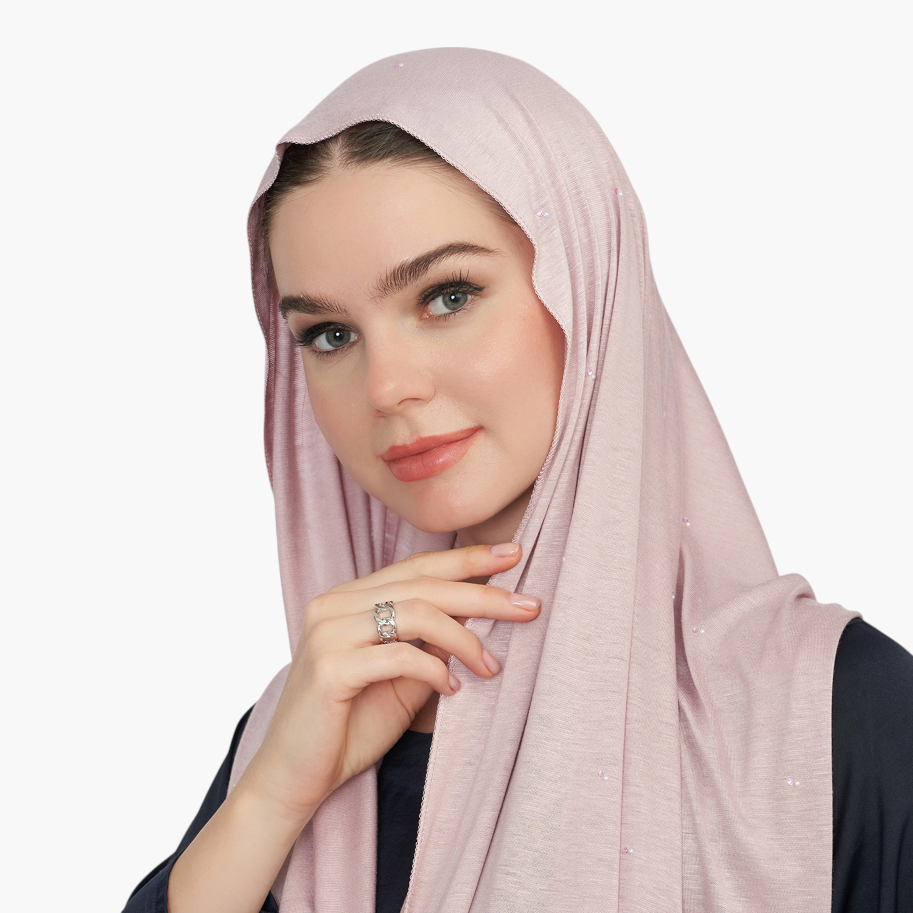 Logo Embellished Hijab-women-arabicclothing-headscarf-hijab-image-1