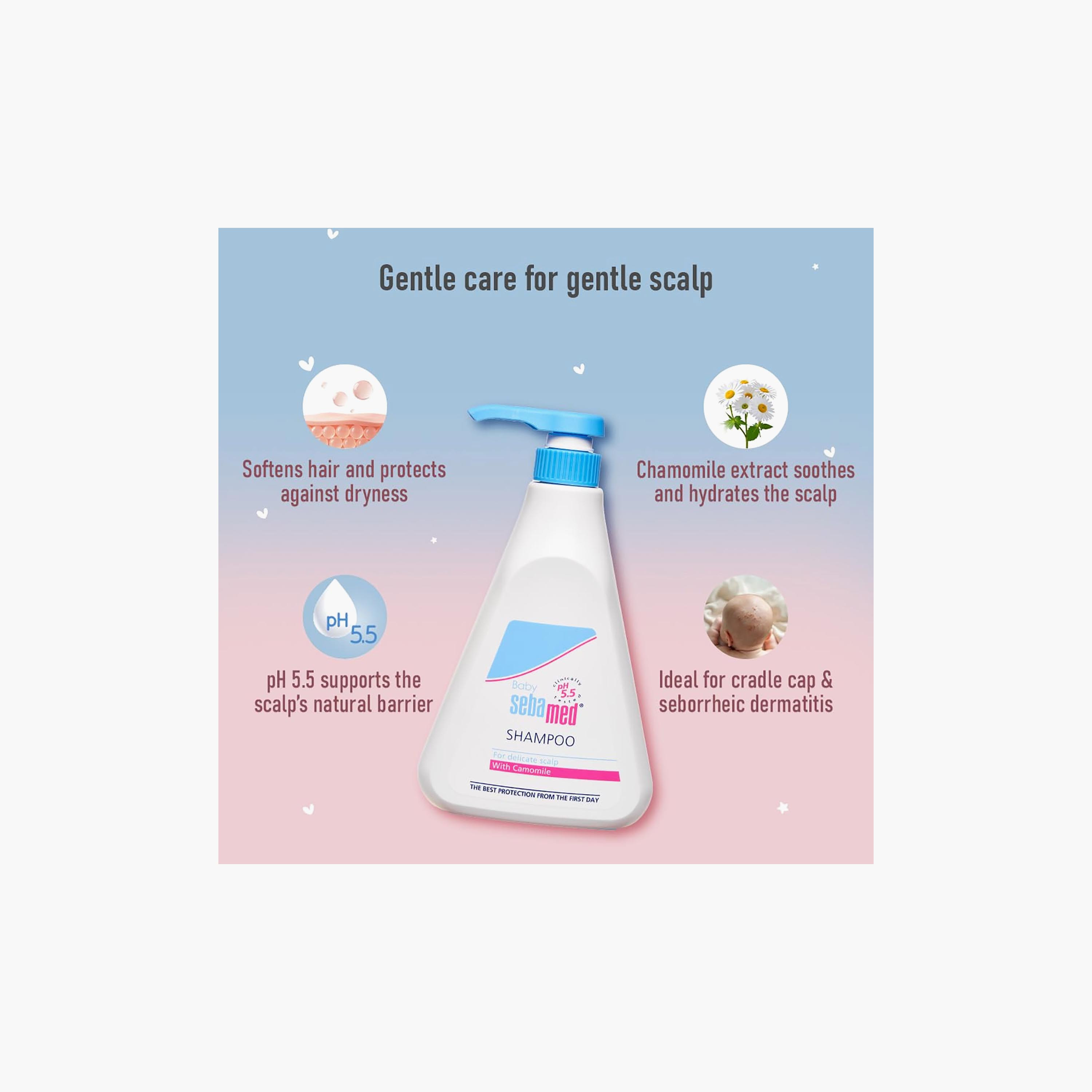 Sebamed Baby Shampoo with Bubble Bath, Camomile, 200 ml-baby-bathandcare-hairbodyskincare-bodywashandsoaps-image-2