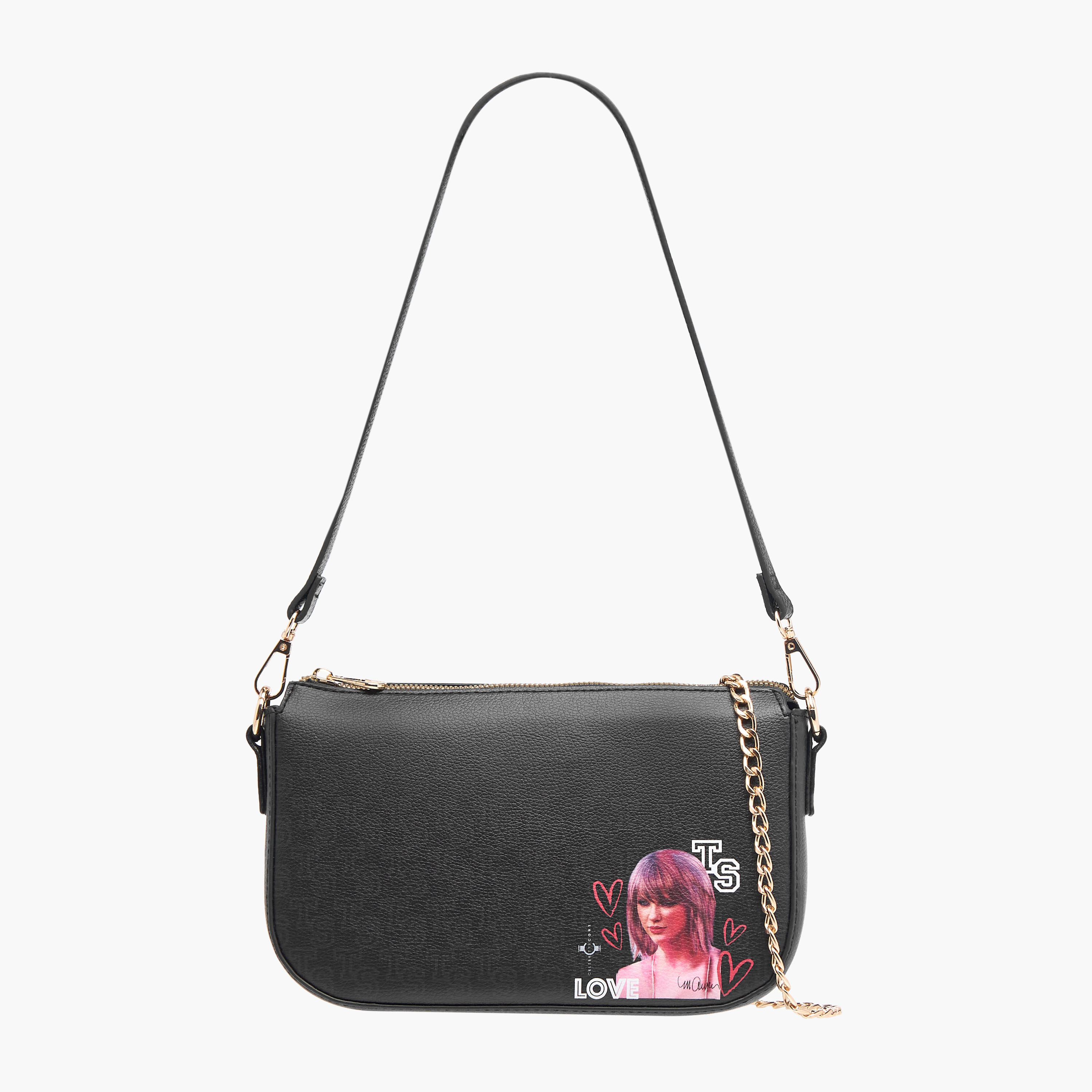 شنطة كتف بحزام قابل للإزالة وسحاب إغلاق وطبعات تايلور سويفت من ساشا-women-bagsandwallets-handbags-image-1