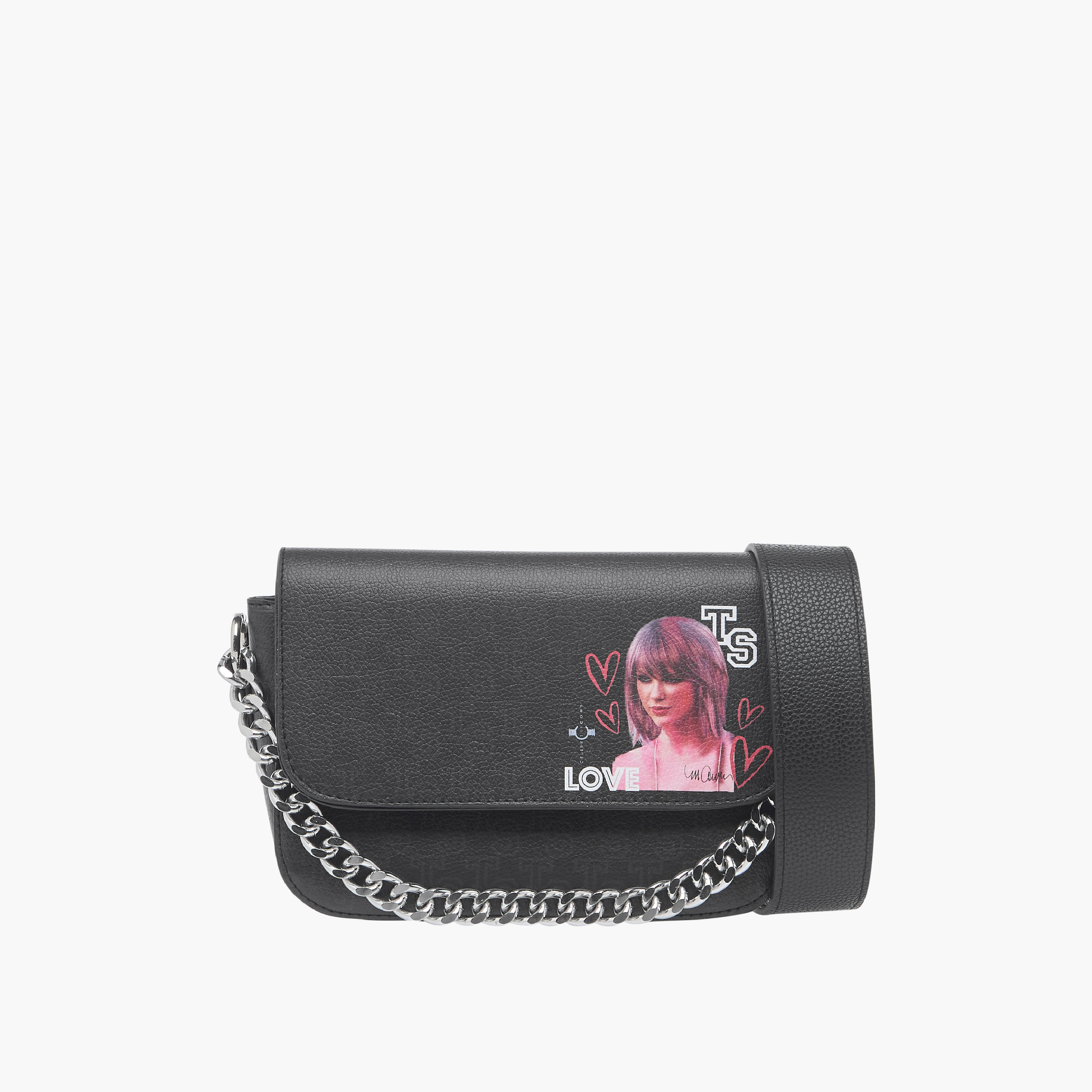 Sasha Celebrity Icons Taylor Swift Print Shoulder Bag with Chain Strap-women-bagsandwallets-handbags-image-1