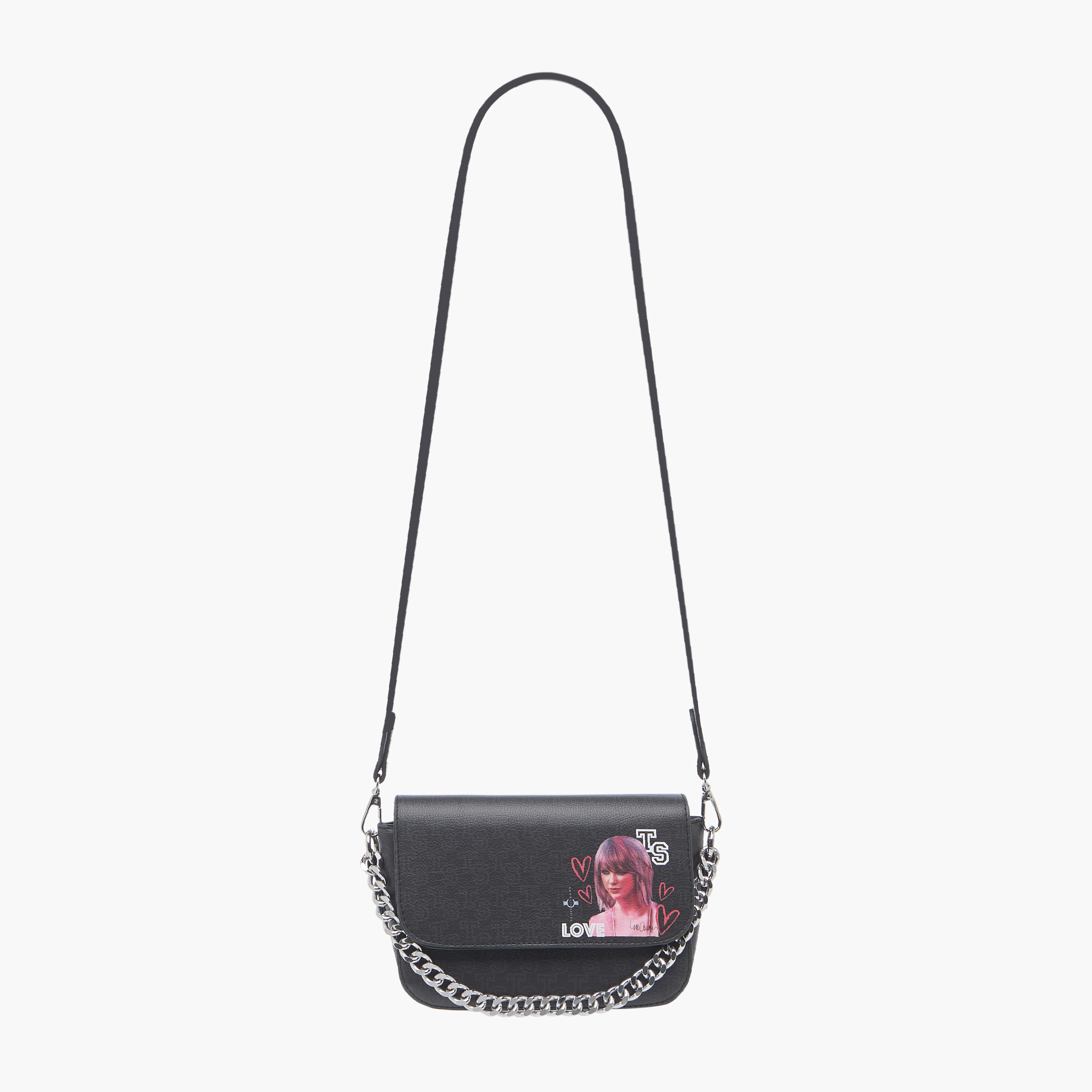 Sasha Celebrity Icons Taylor Swift Print Shoulder Bag with Chain Strap-women-bagsandwallets-handbags-image-3