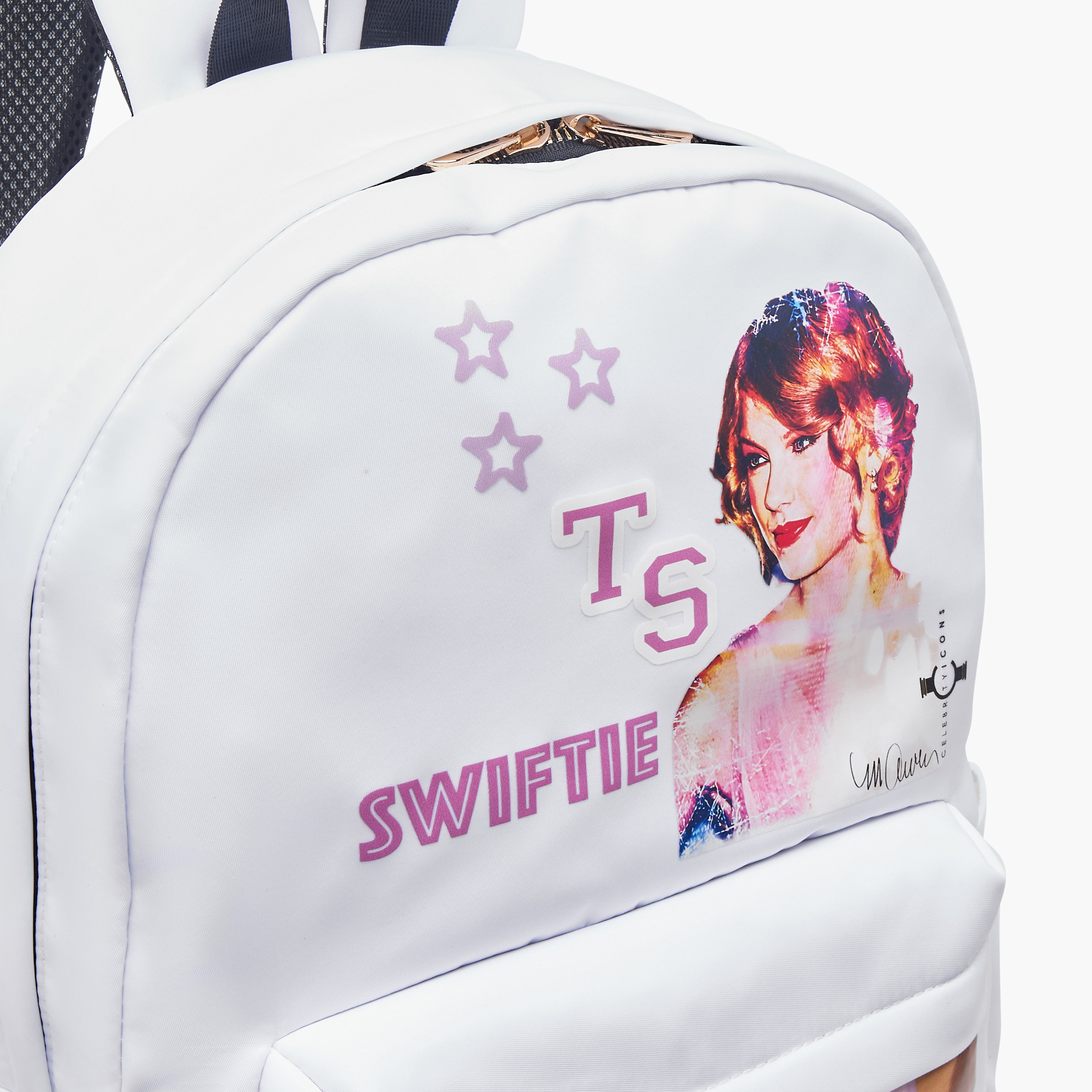 Sasha Taylor Swift Print Backpack with Zip Closure and Laptop Compartment-women-bagsandwallets-backpacks-image-6