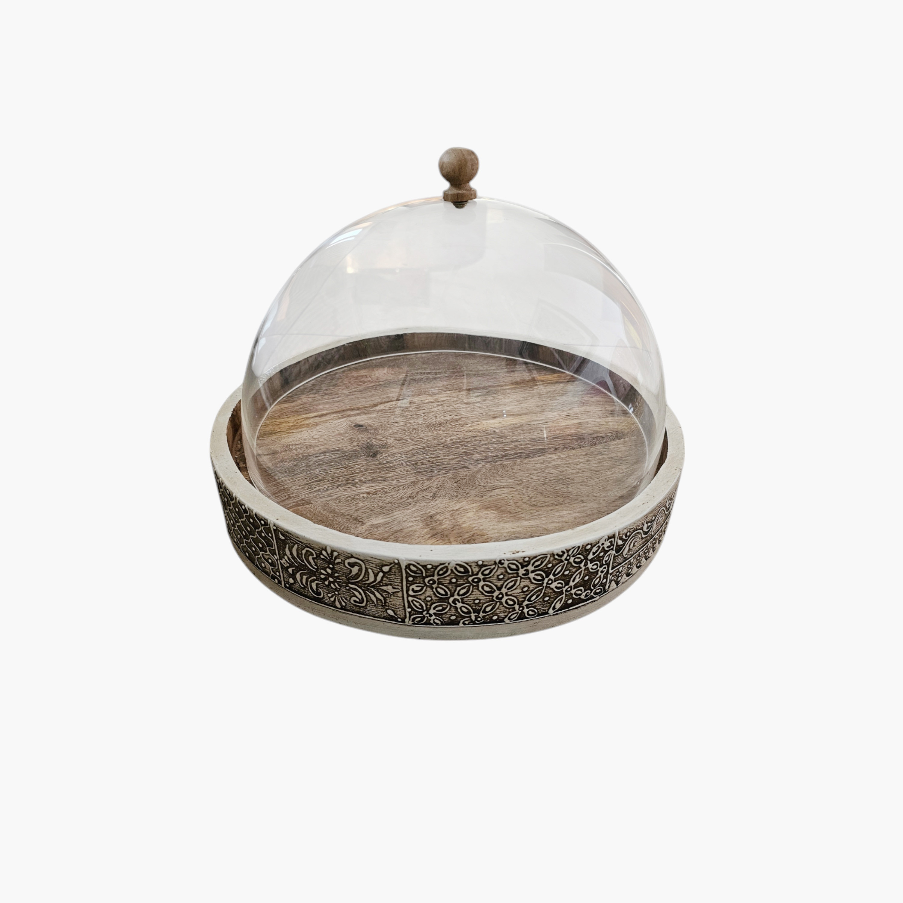 صينية خشب مستديرة مع غطاء منحني من لايف ستايل - 14 سم-household-dining-serveware-servingtrays-image-1