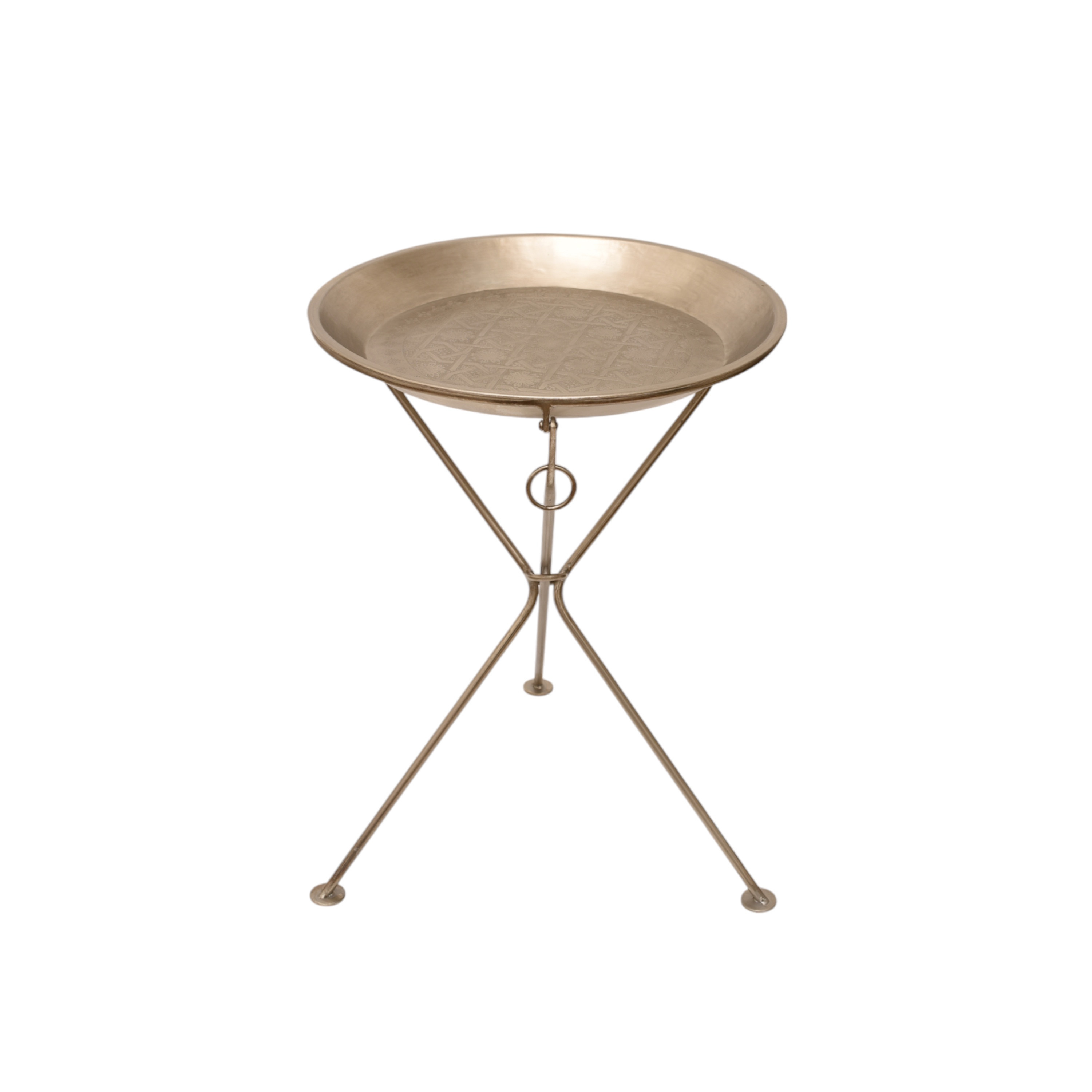 طاولة زينة حديد منقوشة بقاعدة من لايف ستايل - 40x40x52 سم-furniture-livingroom-sideandendtables-image-1