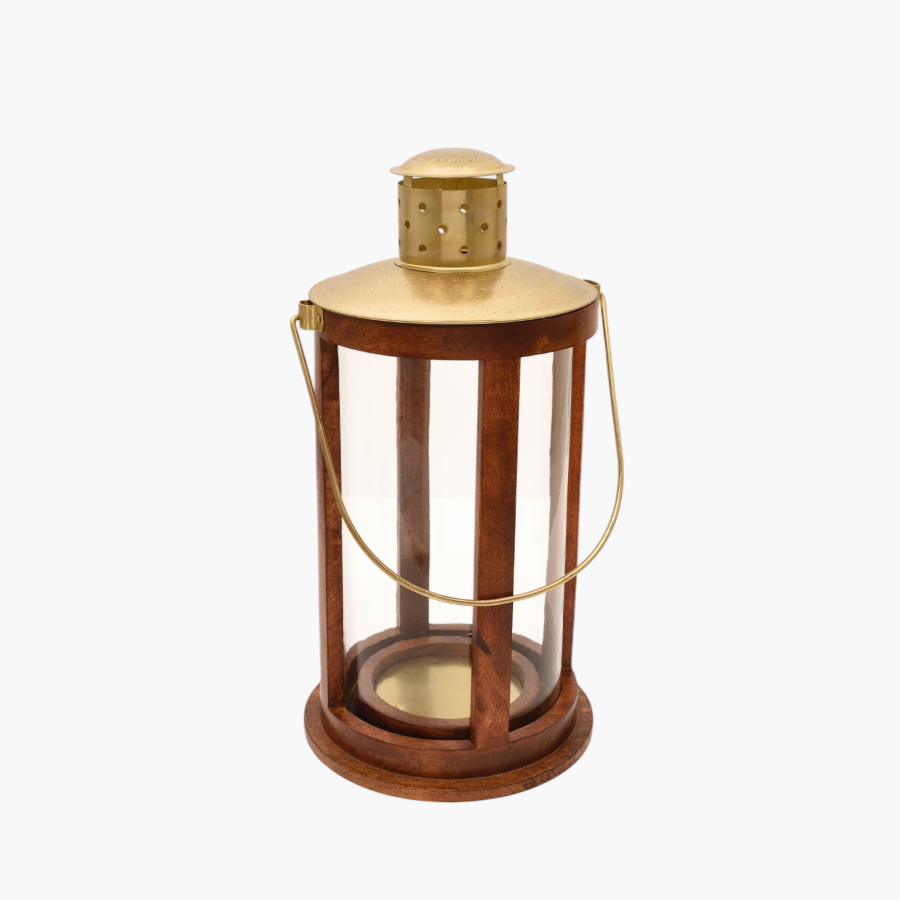 فانوس بإطار خشب ومقبض صنع بواسطة لايف ستايل - 49 سم-household-decor-candleholdersandlanterns-image-1