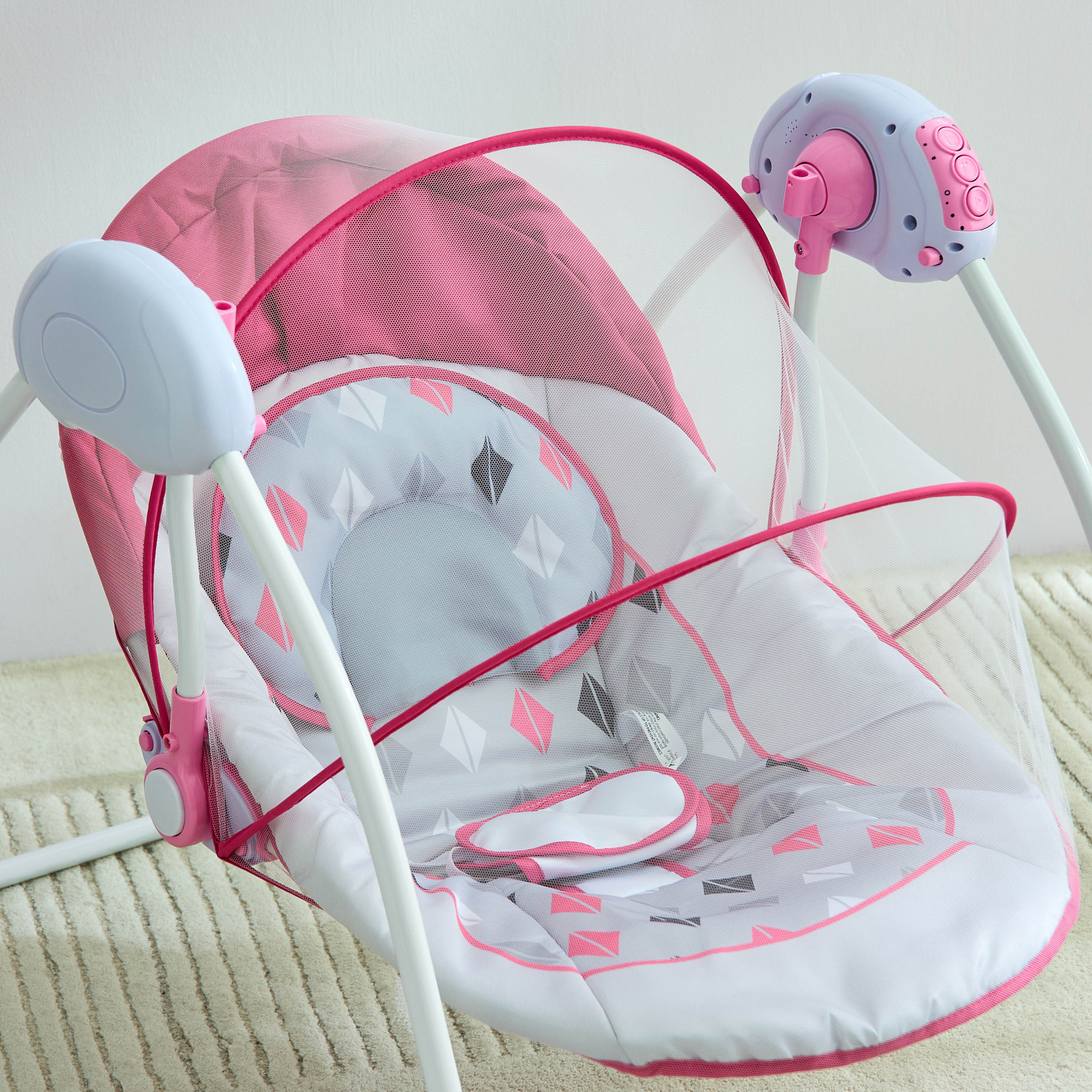 كرسي هزاز للأطفال بجهاز تحكم عن بعد مع ناموسية من ليتل بلومرز-baby-infantactivity-rockers-image-5