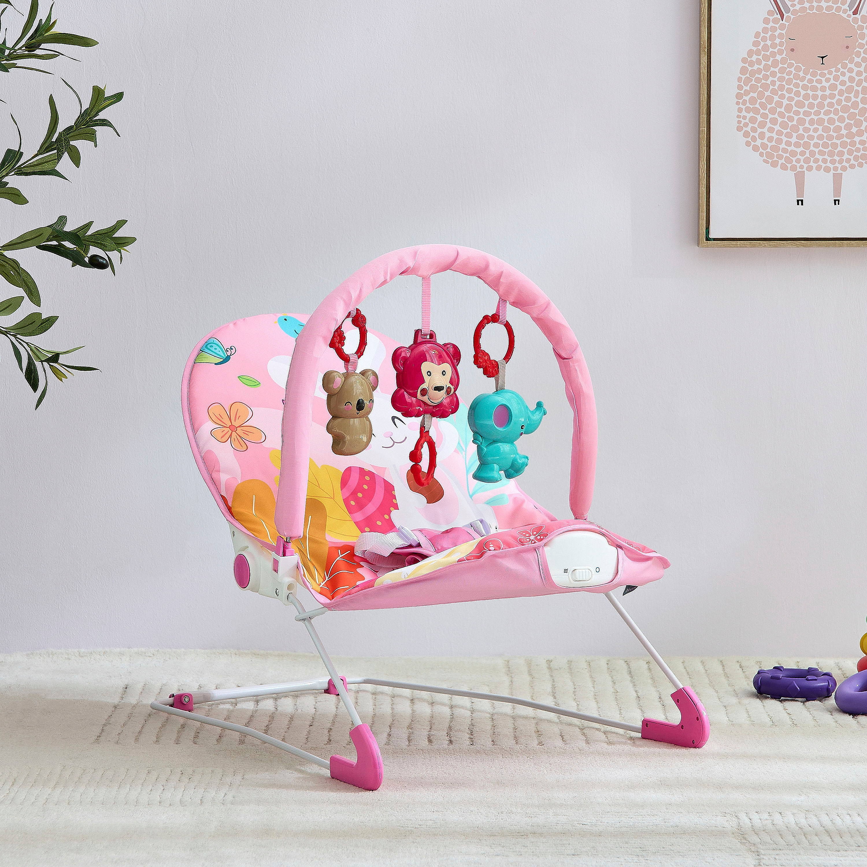 Little Bloomers Florence Baby Bouncer with Interactive Toy Pendant-baby-infantactivity-bouncers-image-1