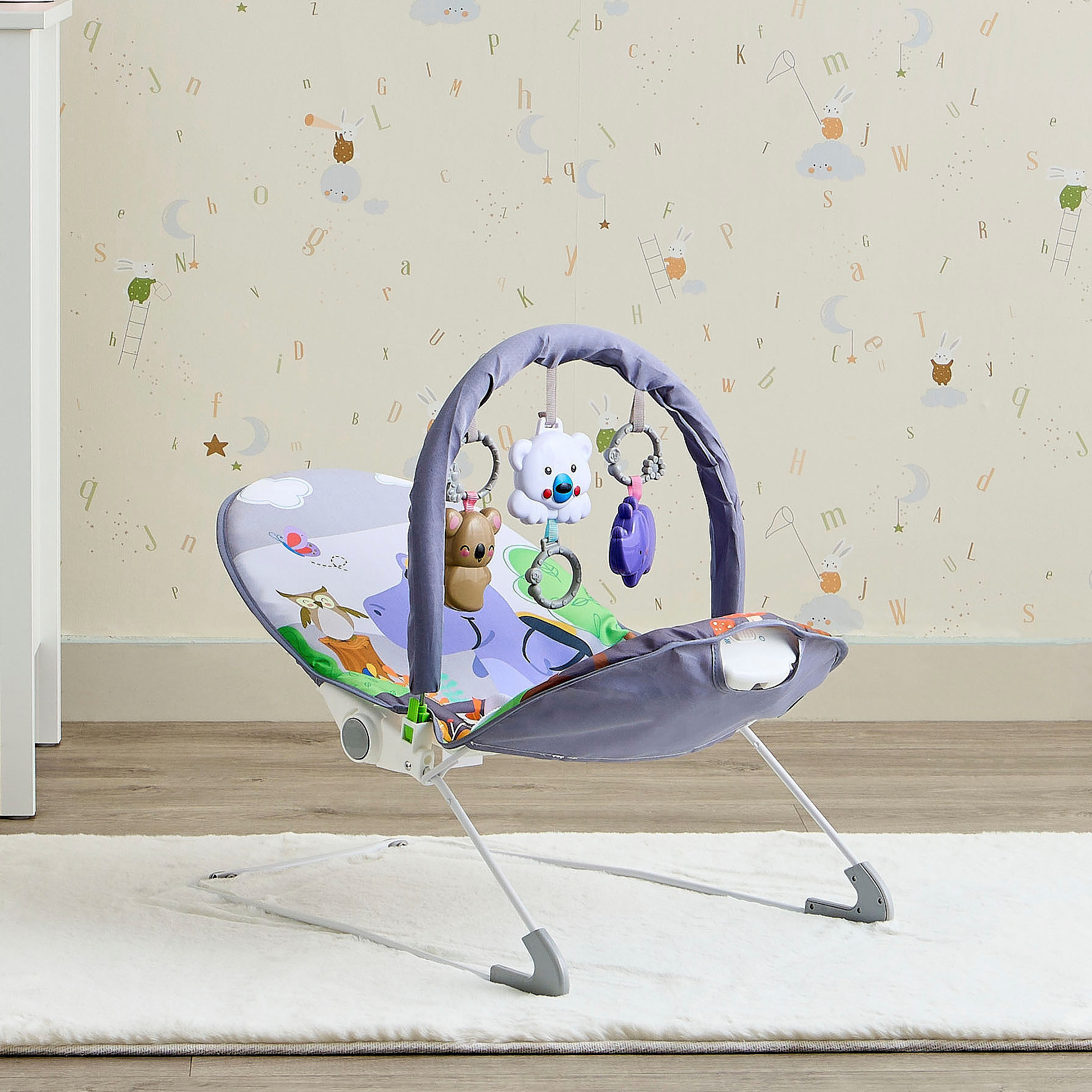 Little Bloomers Florence Baby Bouncer with Interactive Toy Pendant-baby-infantactivity-bouncers-image-1