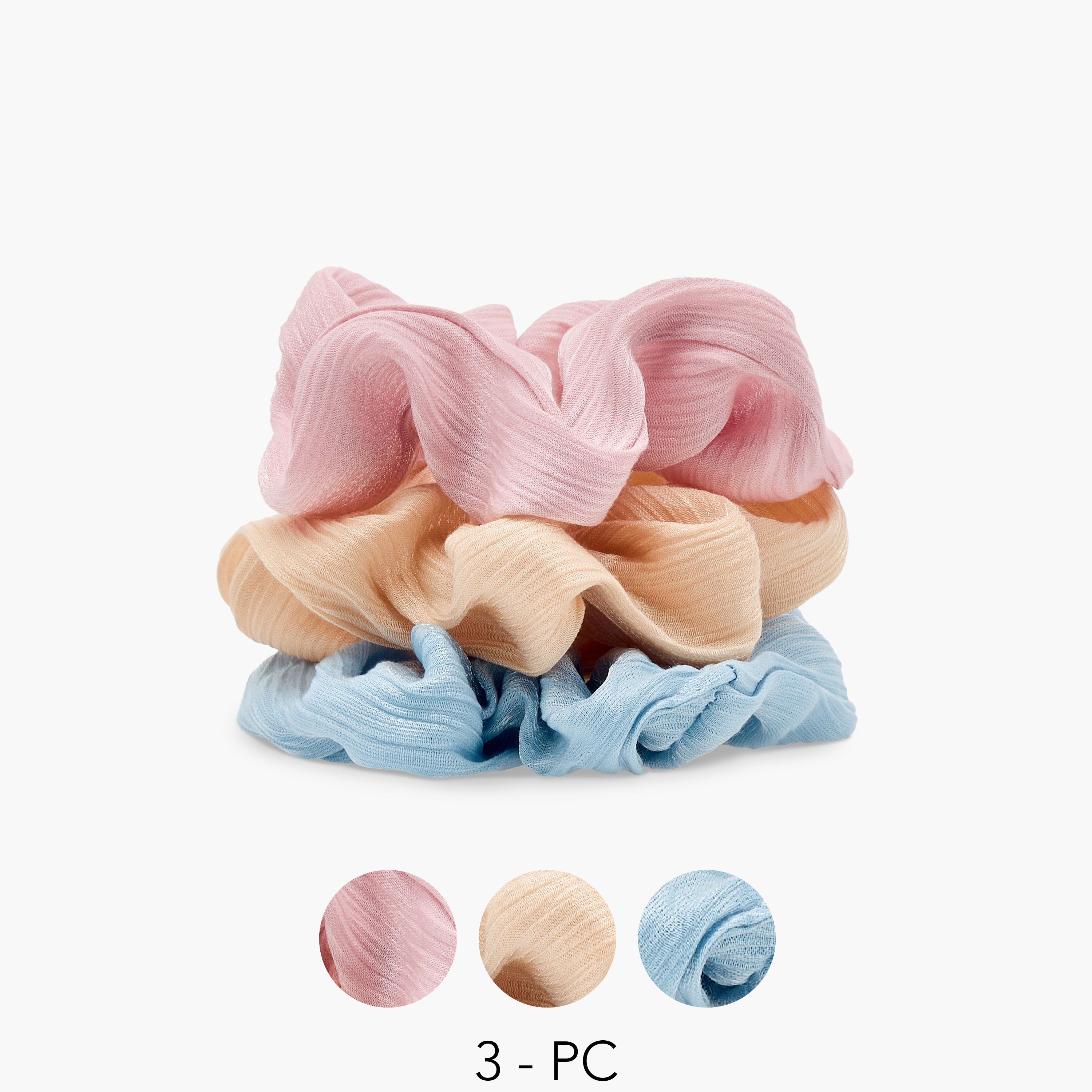 ربطات شعر بارزة الملمس - طقم 3 قطع-women-hairaccessories-scrunchies-image-1
