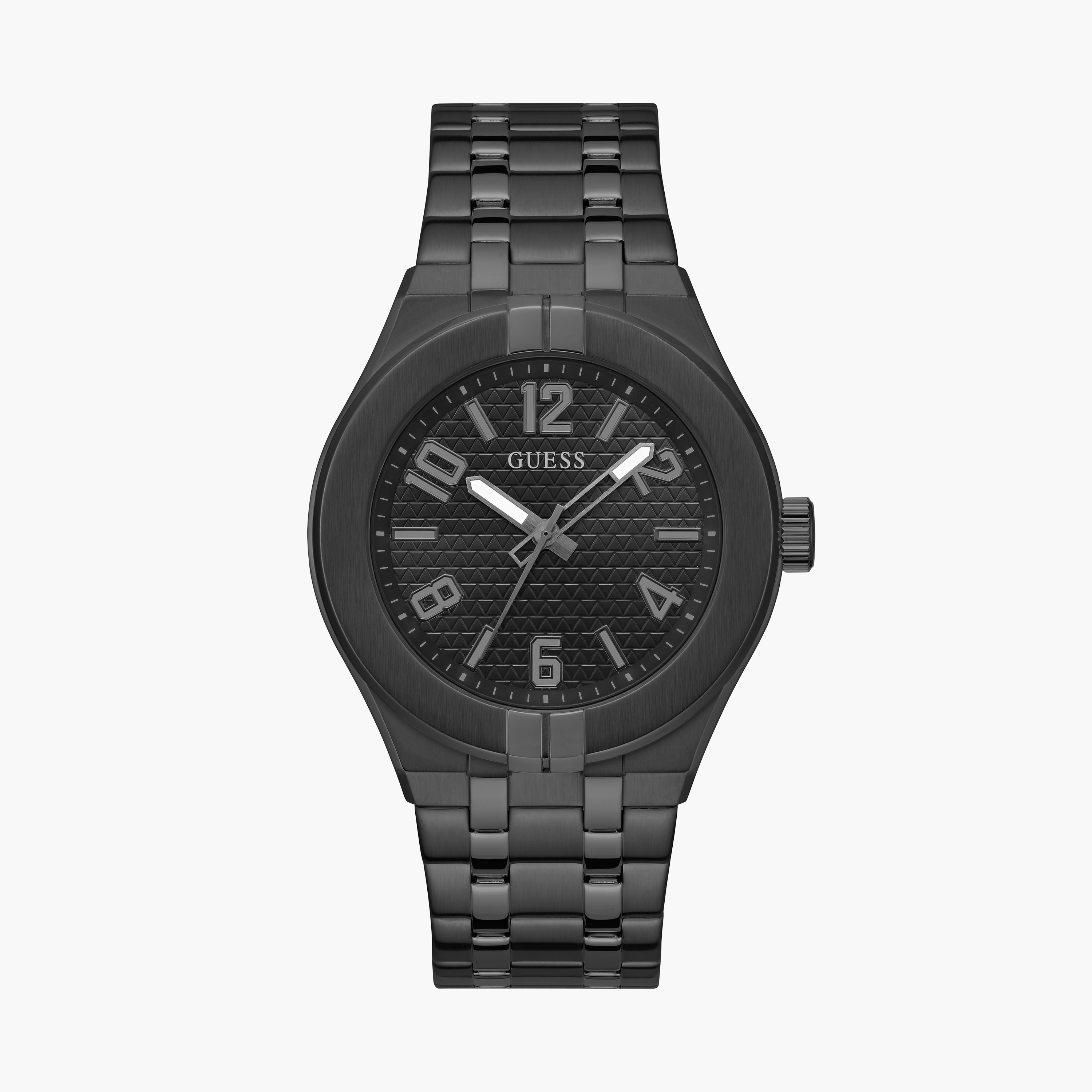 Guess Men's 44 MM Black Analog Stainless Steel Strap Watch | GW0661G3-men-watchesandjewellery-watches-image-1