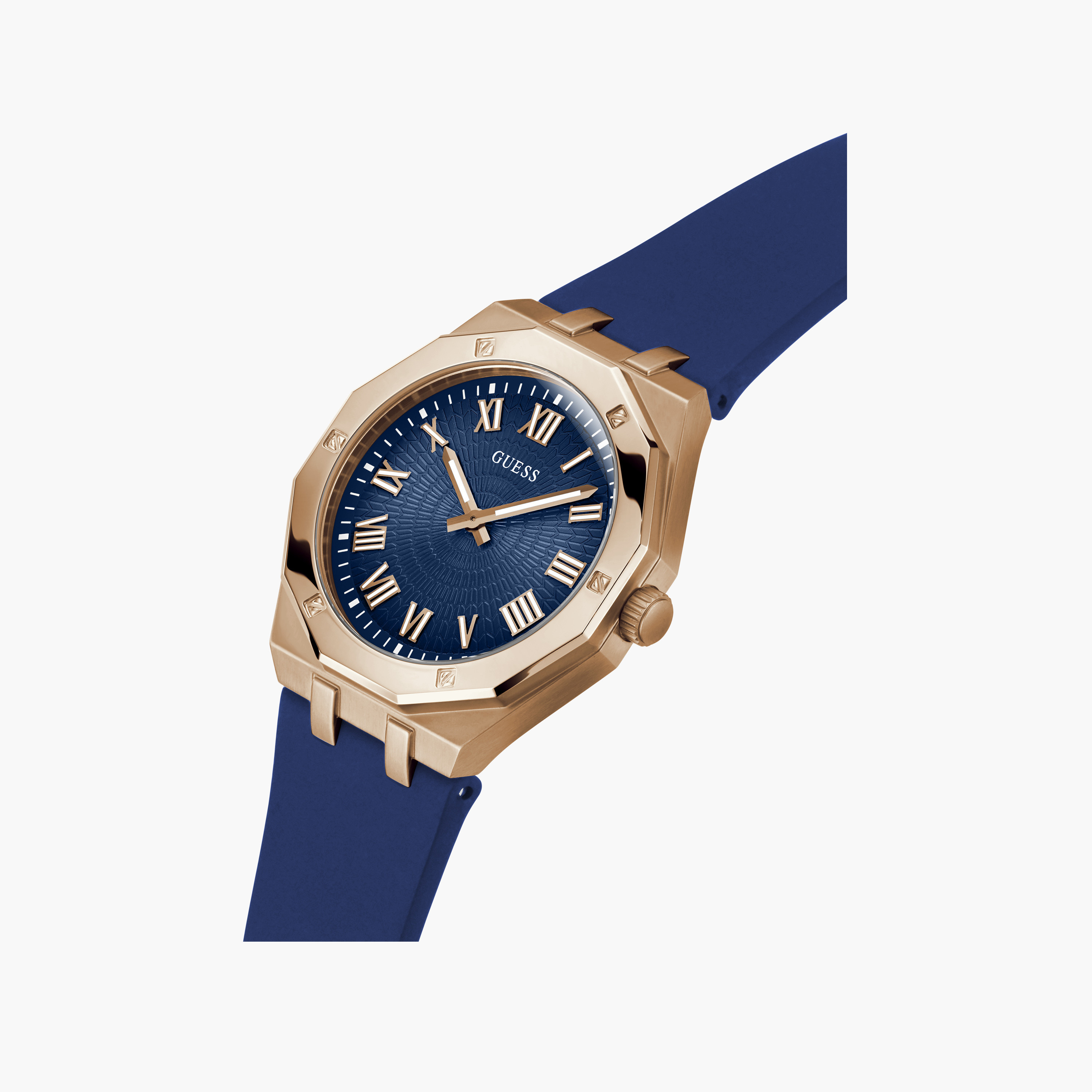Guess Men's 42 MM Blue Analog Silicone Strap Watch | GW0663G3-men-watchesandjewellery-watches-image-4