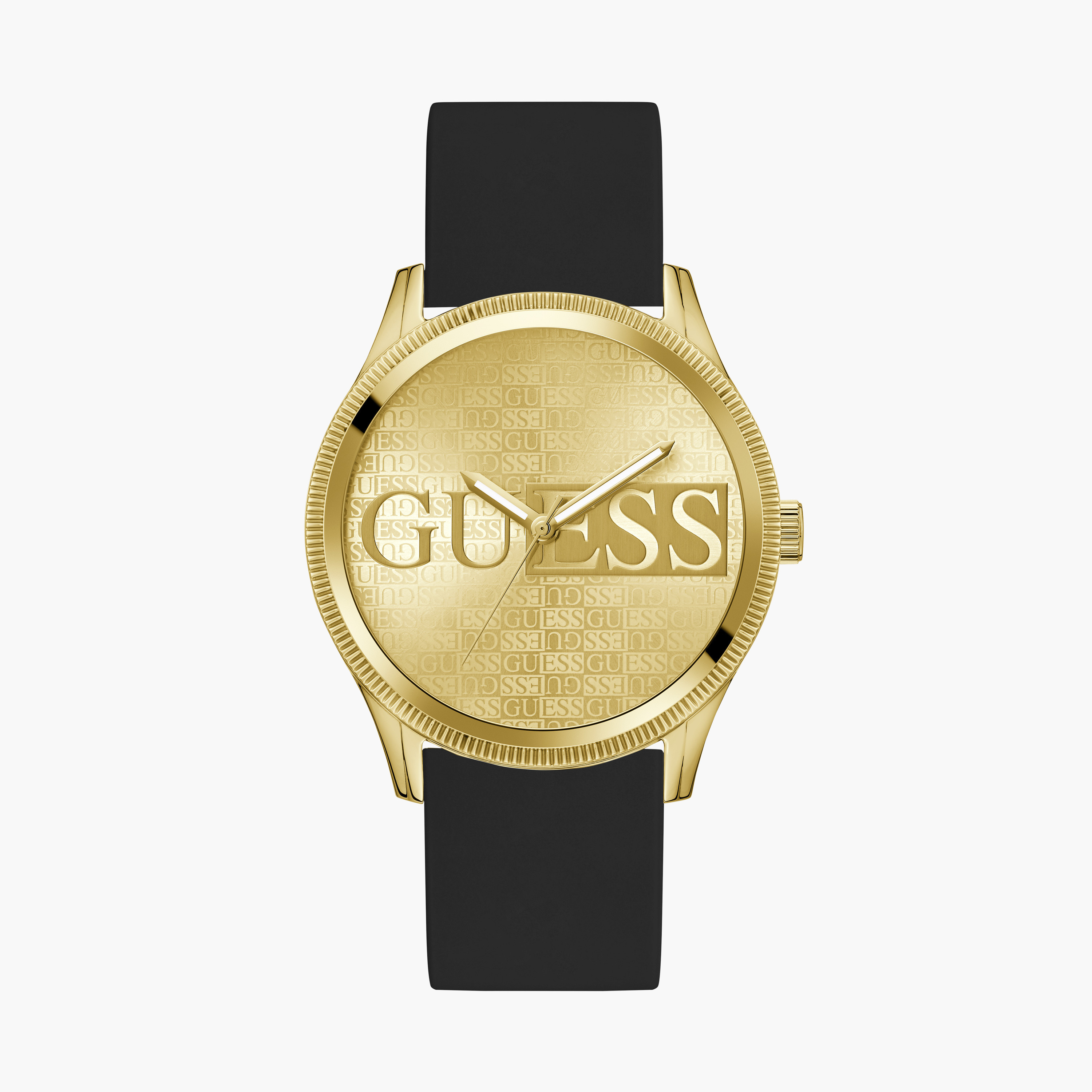 Guess Men's 44 MM Black Analog Silicone Strap Watch | GW0726G2-men-watchesandjewellery-watches-image-1