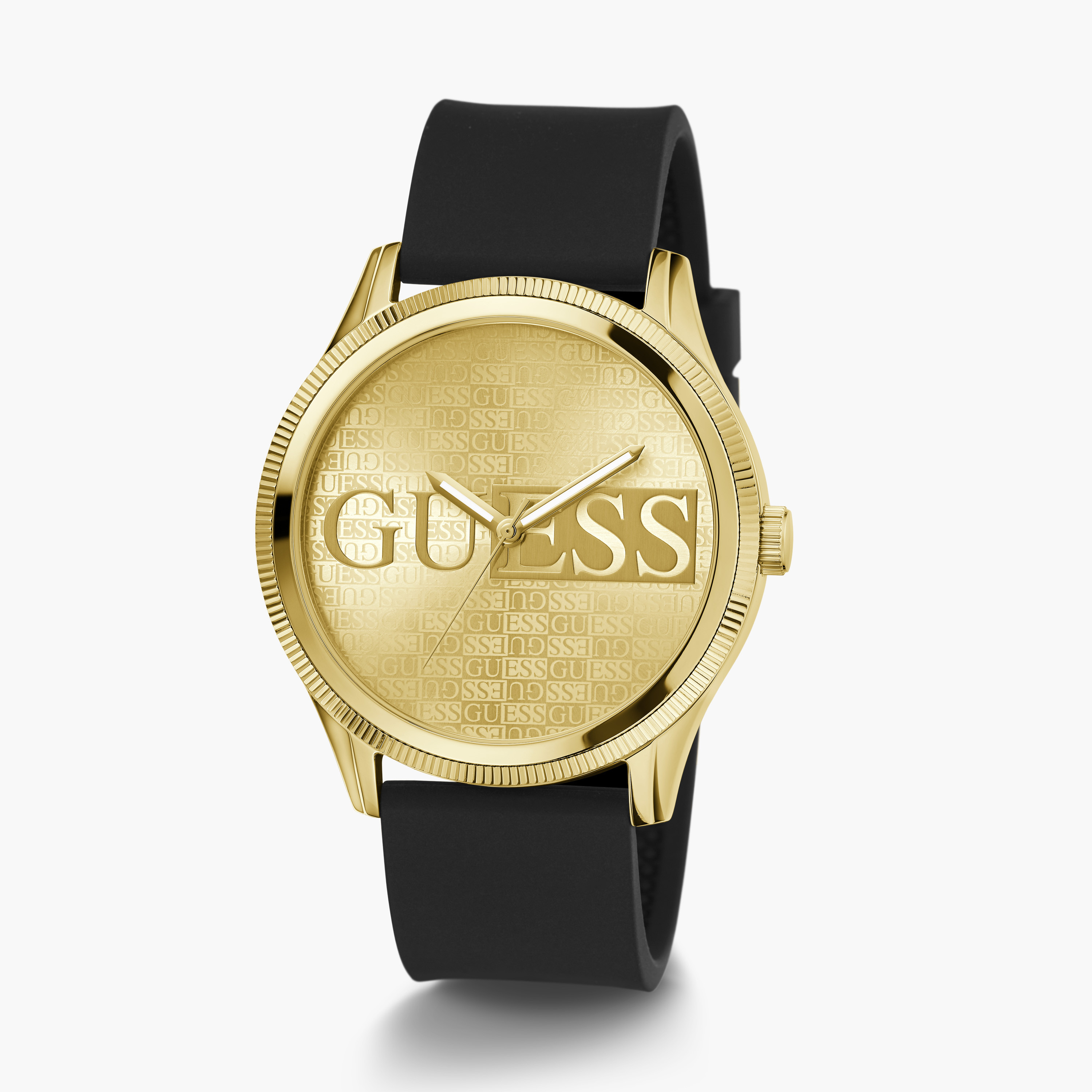 Guess Men's 44 MM Black Analog Silicone Strap Watch | GW0726G2-men-watchesandjewellery-watches-image-2