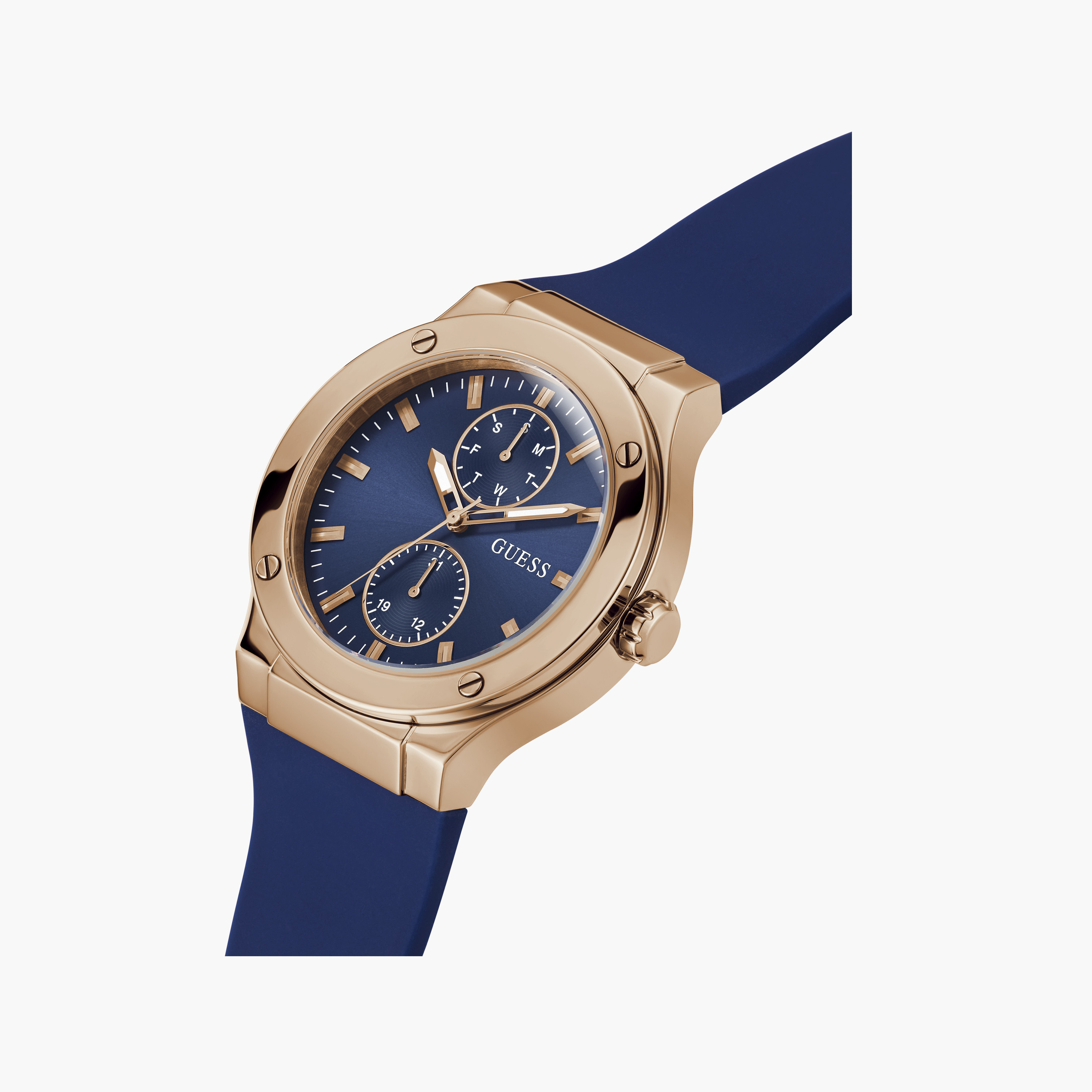 غيس- ساعة رجالية 45 مم كرونوغراف سوار سيليكون باللون الأزرق | GW0491G4-men-watchesandjewellery-watches-image-4