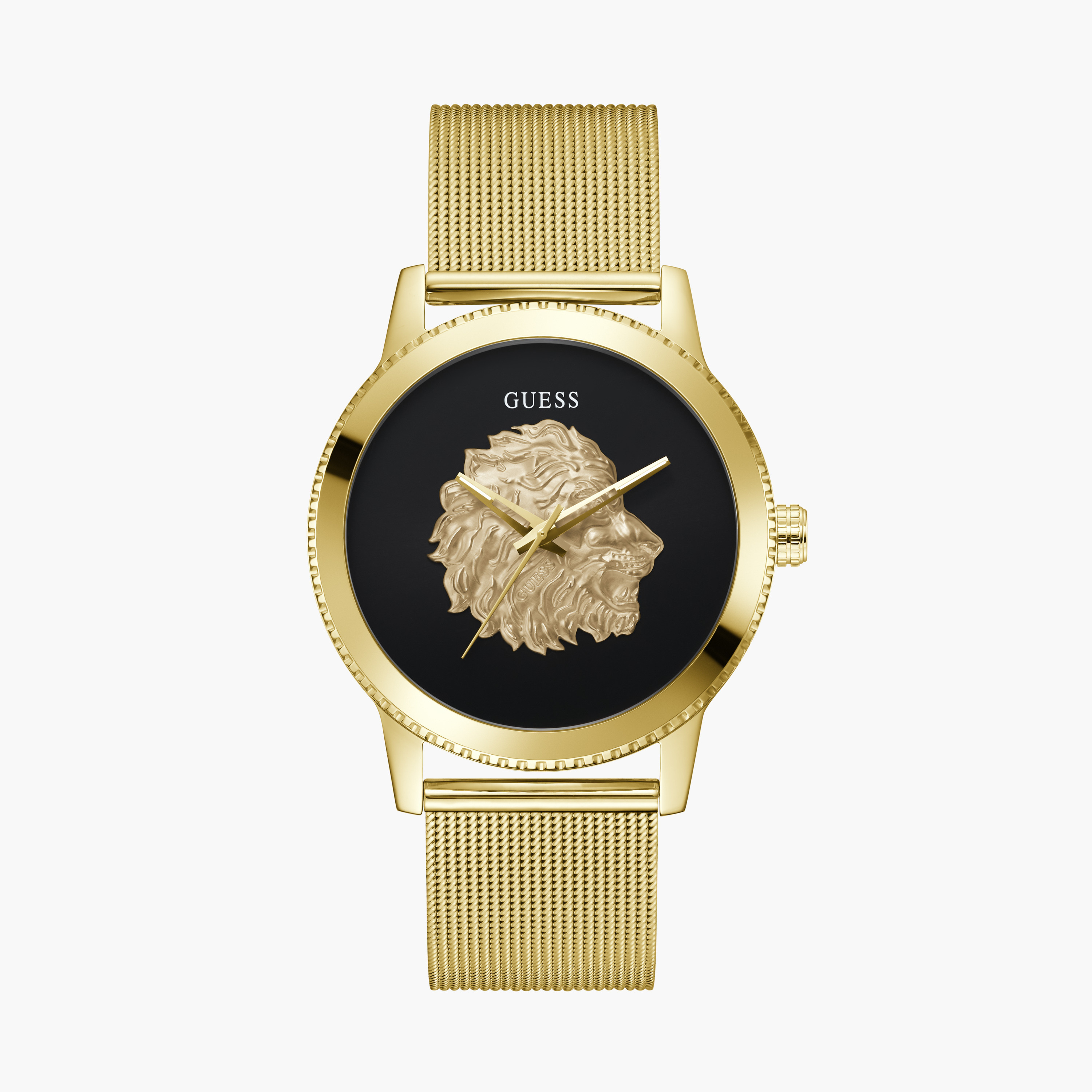 Guess Men's 44 MM Gold Analog Mesh Strap Watch | GW0702G1-men-watchesandjewellery-watches-image-1