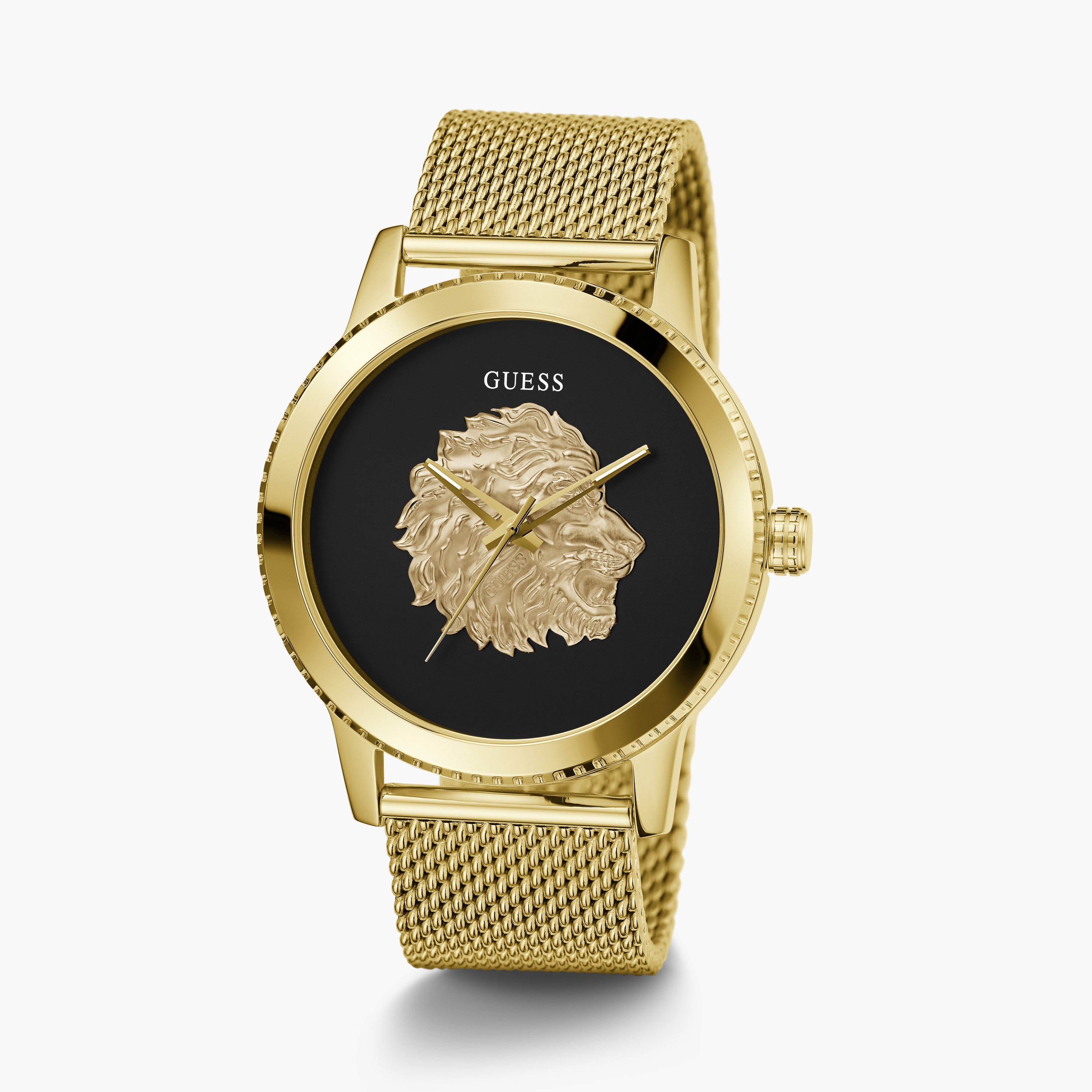 Guess Men's 44 MM Gold Analog Mesh Strap Watch | GW0702G1-men-watchesandjewellery-watches-image-2