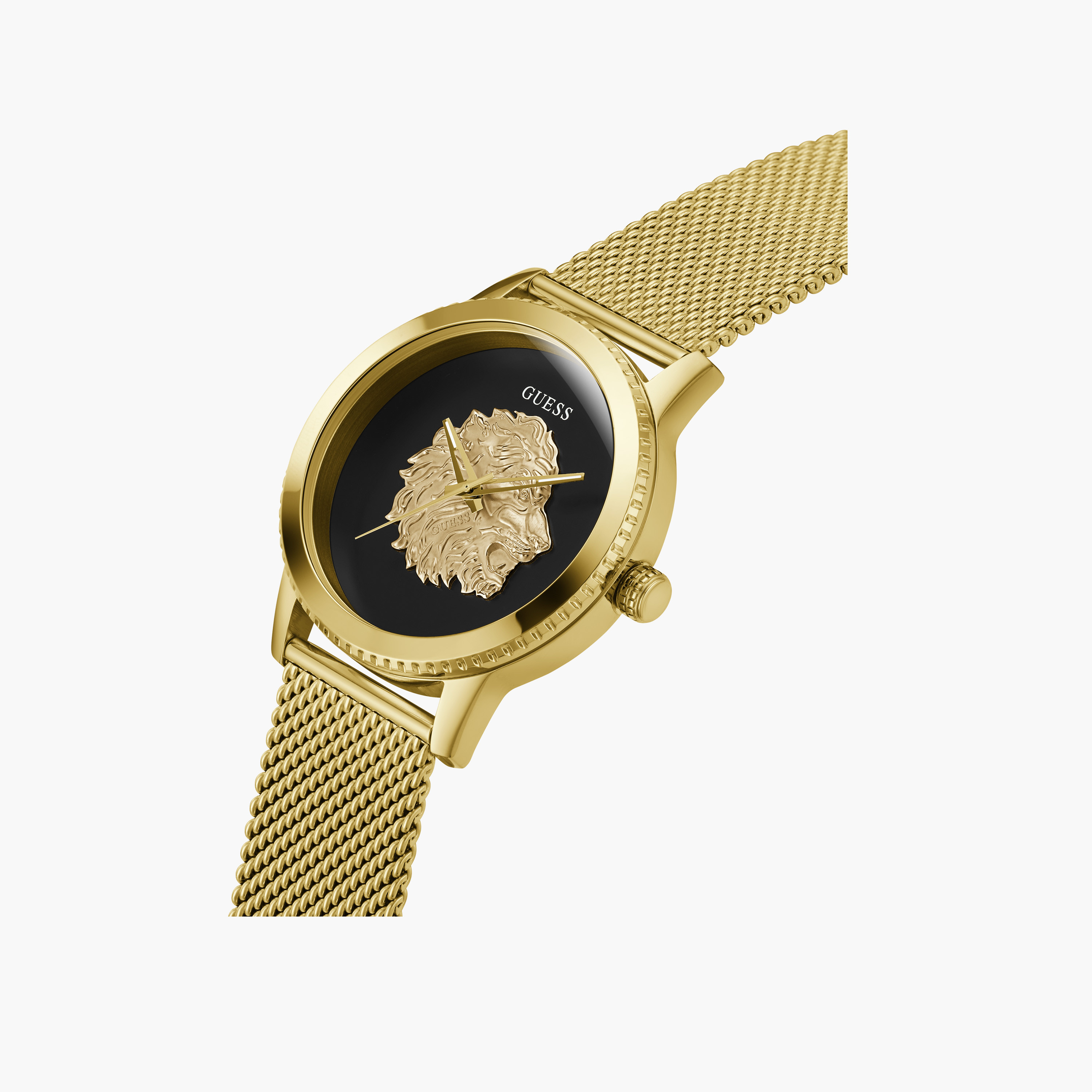 Guess Men's 44 MM Gold Analog Mesh Strap Watch | GW0702G1-men-watchesandjewellery-watches-image-4