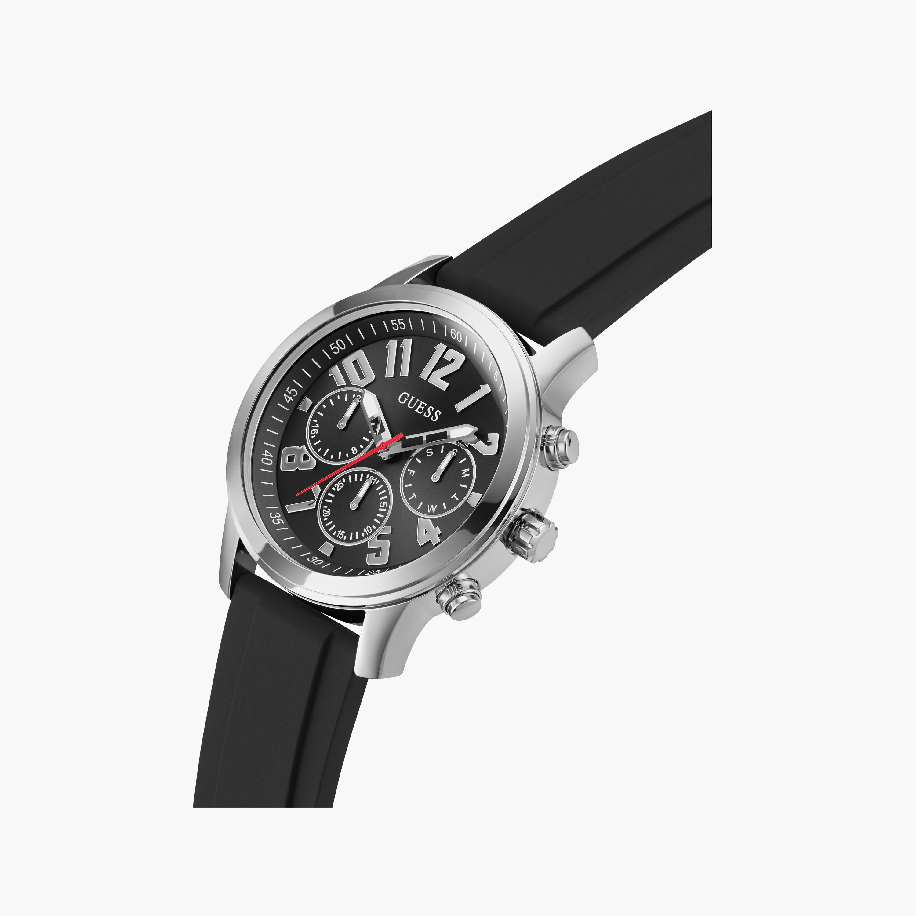 غيس- ساعة رجالية كرونوغراف سوداء 44 مم سوار سيليكون | GW0708G1-men-watchesandjewellery-watches-image-4