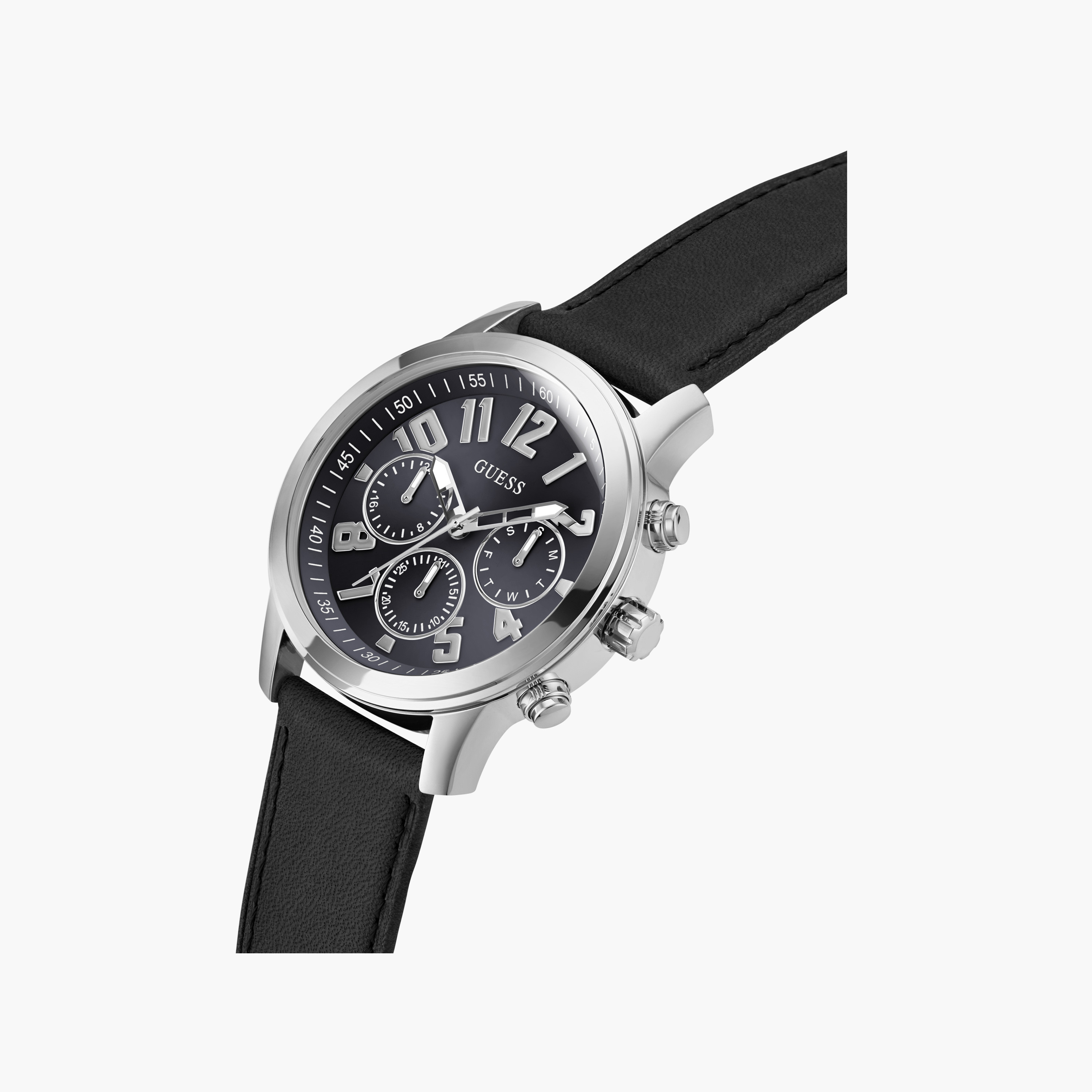 غيس- ساعة رجالية كرونوغراف سوداء 44 مم سوار جلدي | GW0709G1-men-watchesandjewellery-watches-image-4