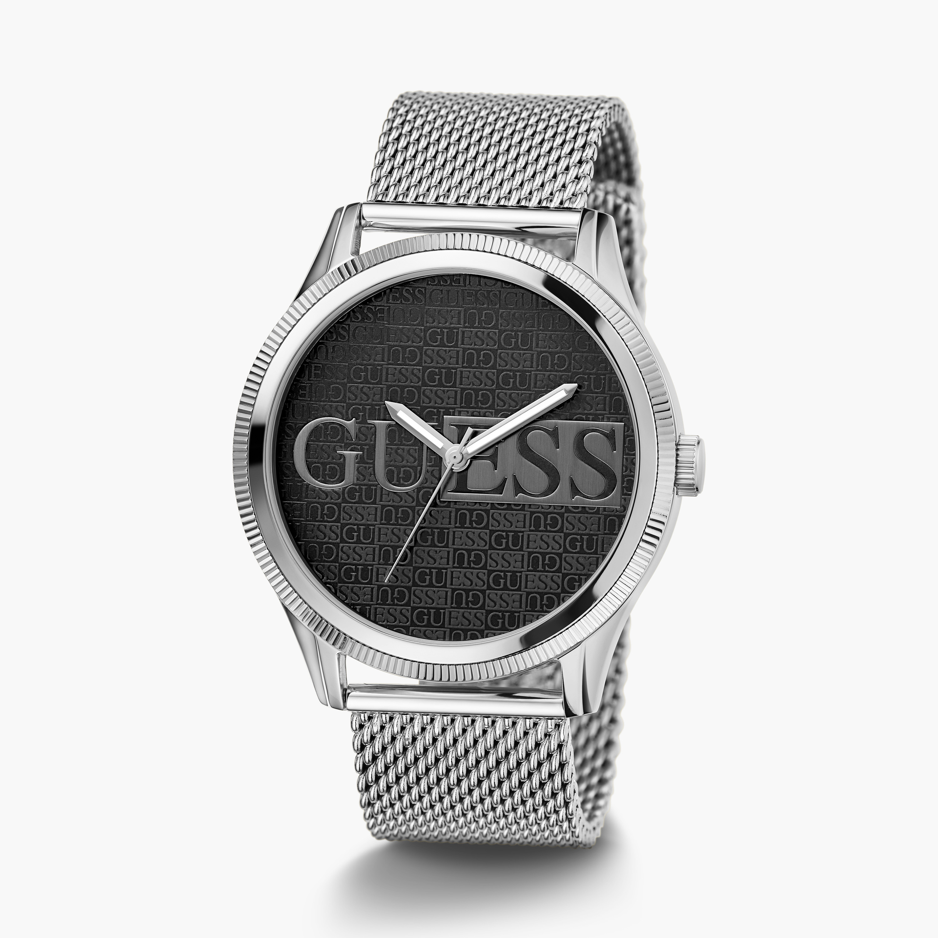 Guess Men's 44 MM Silver Analog Mesh Strap Watch | GW0710G1-men-watchesandjewellery-watches-image-2