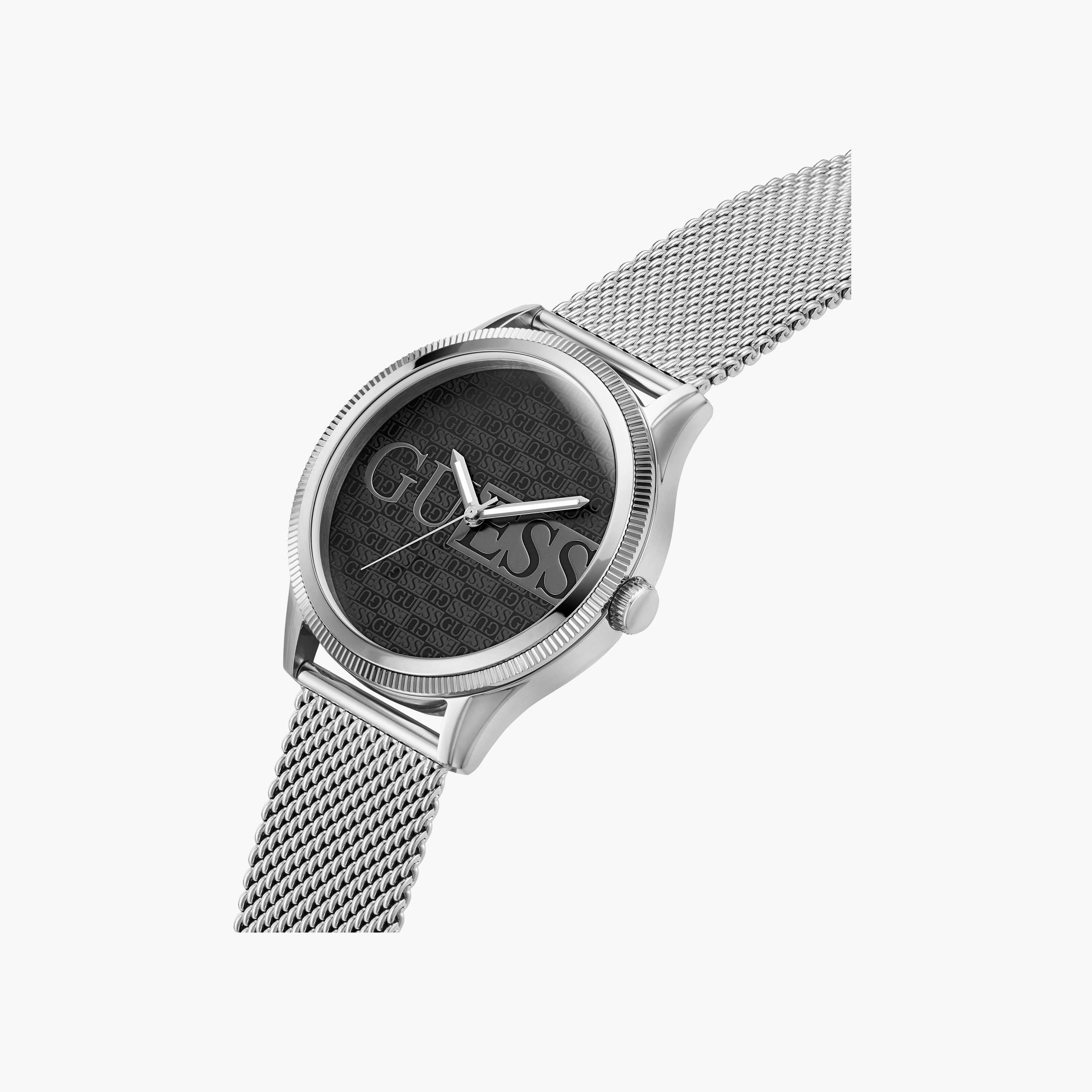Guess Men's 44 MM Silver Analog Mesh Strap Watch | GW0710G1-men-watchesandjewellery-watches-image-4
