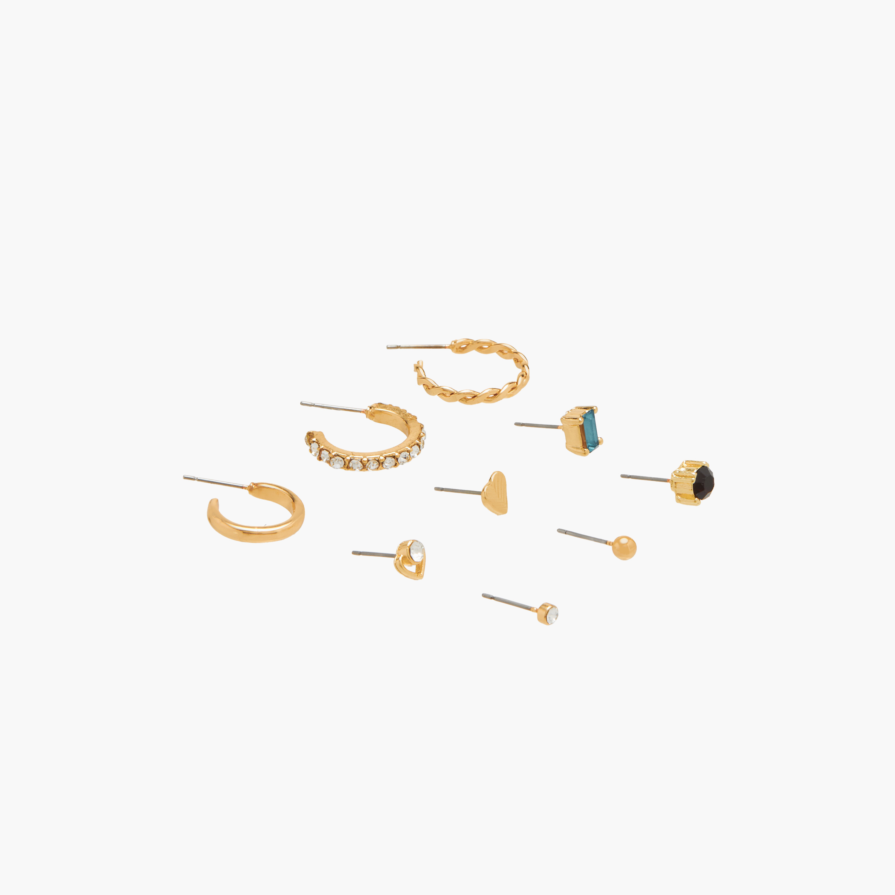 Assorted Metallic Earrings with Pushback Closure - Set of 9-women-watchesandjewellery-jewellery-earrings-image-3