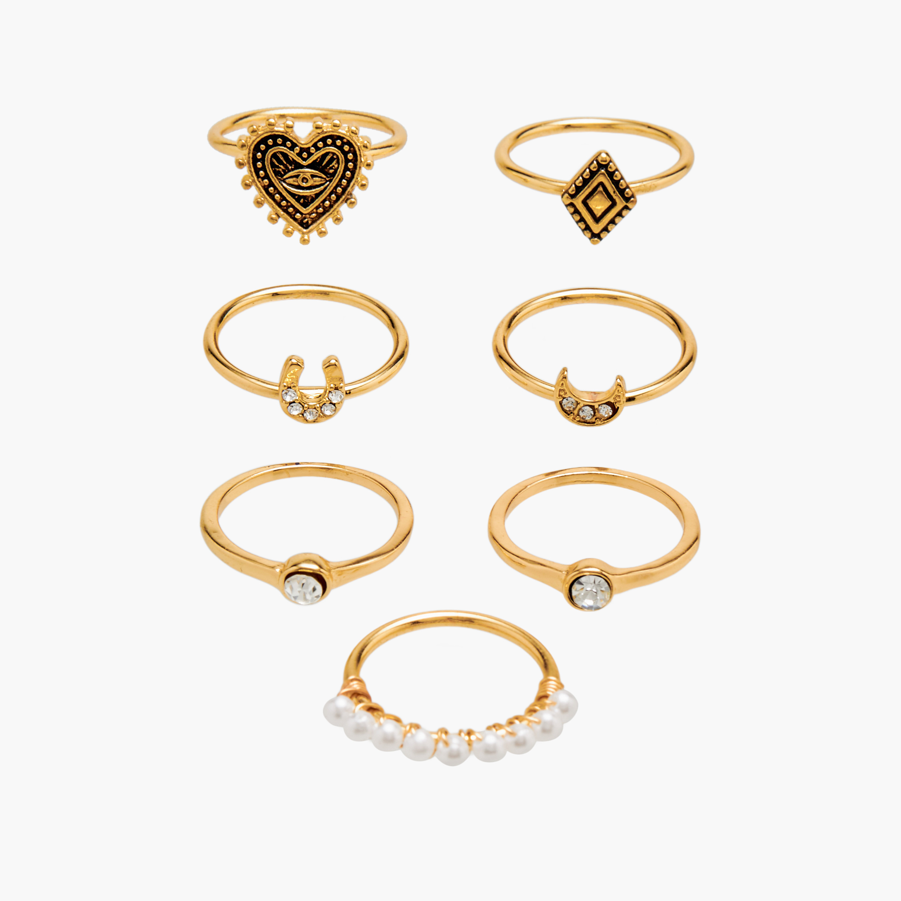 Embellished 7-Piece Ring Set - S-M-women-watchesandjewellery-jewellery-rings-image-1