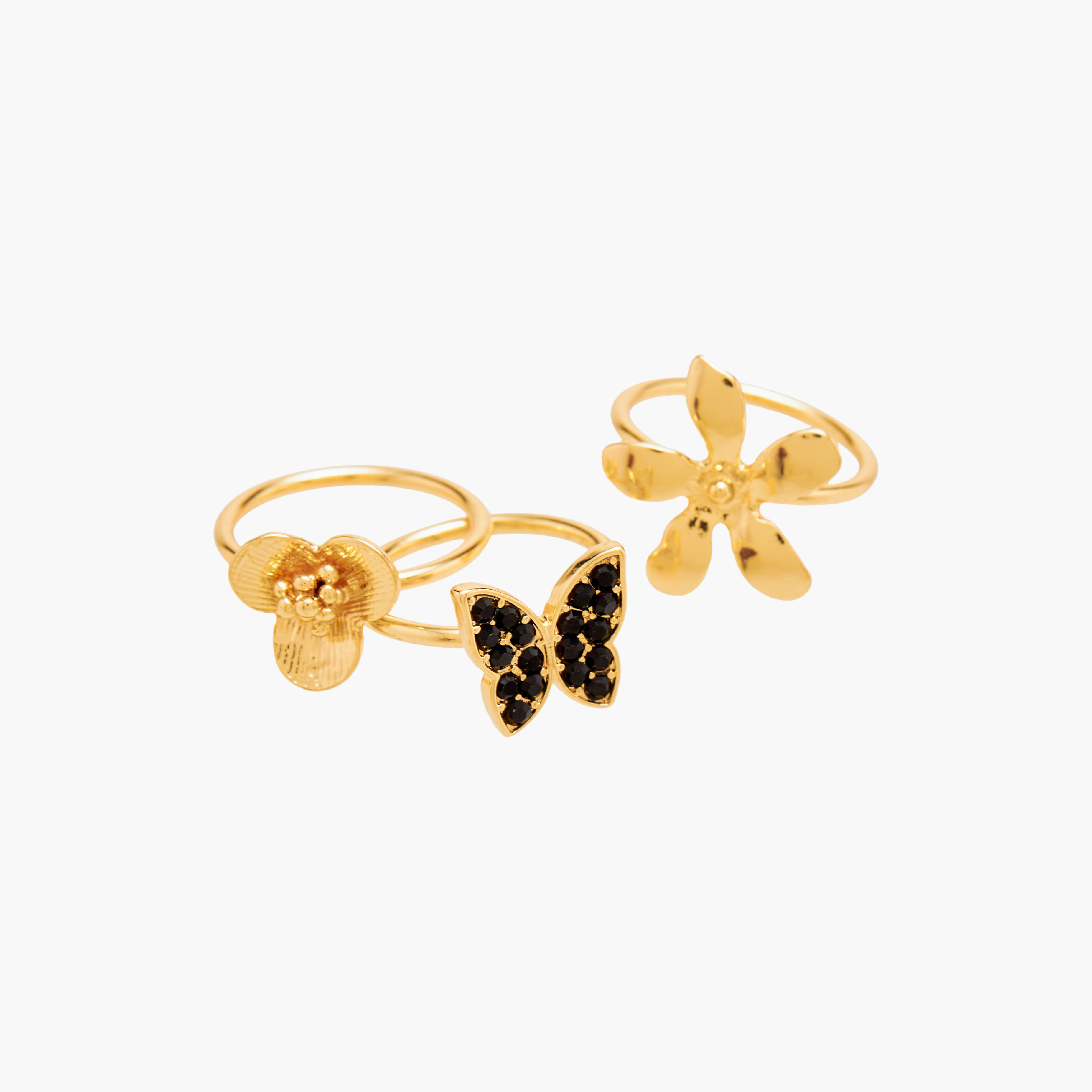 طقم خواتم 3 قطع مزينة - صغير - متوسط-women-watchesandjewellery-jewellery-rings-image-4