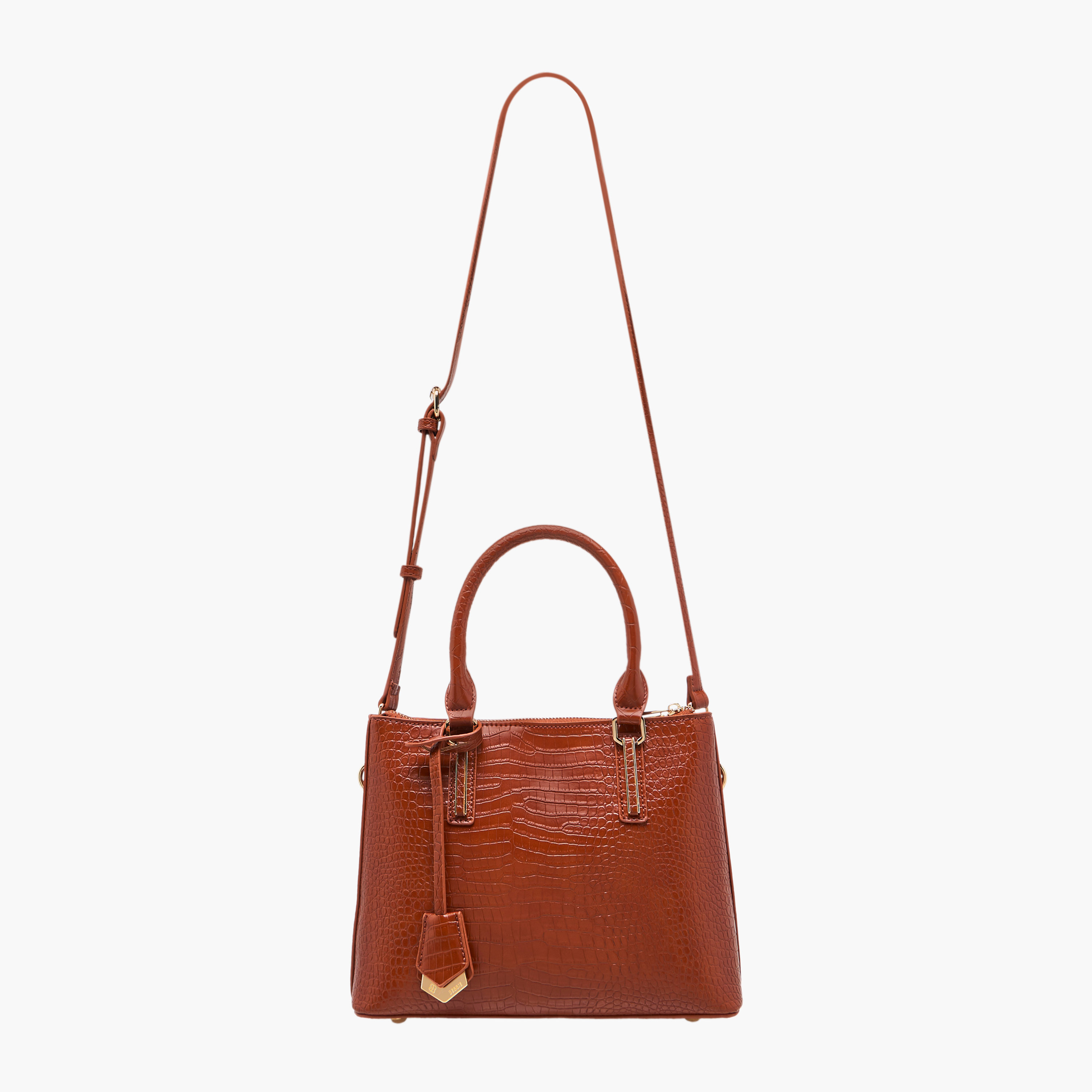 Bessie London Textured Tote Bag with Zip Closure and Detachable Handle-women-bagsandwallets-handbags-image-3