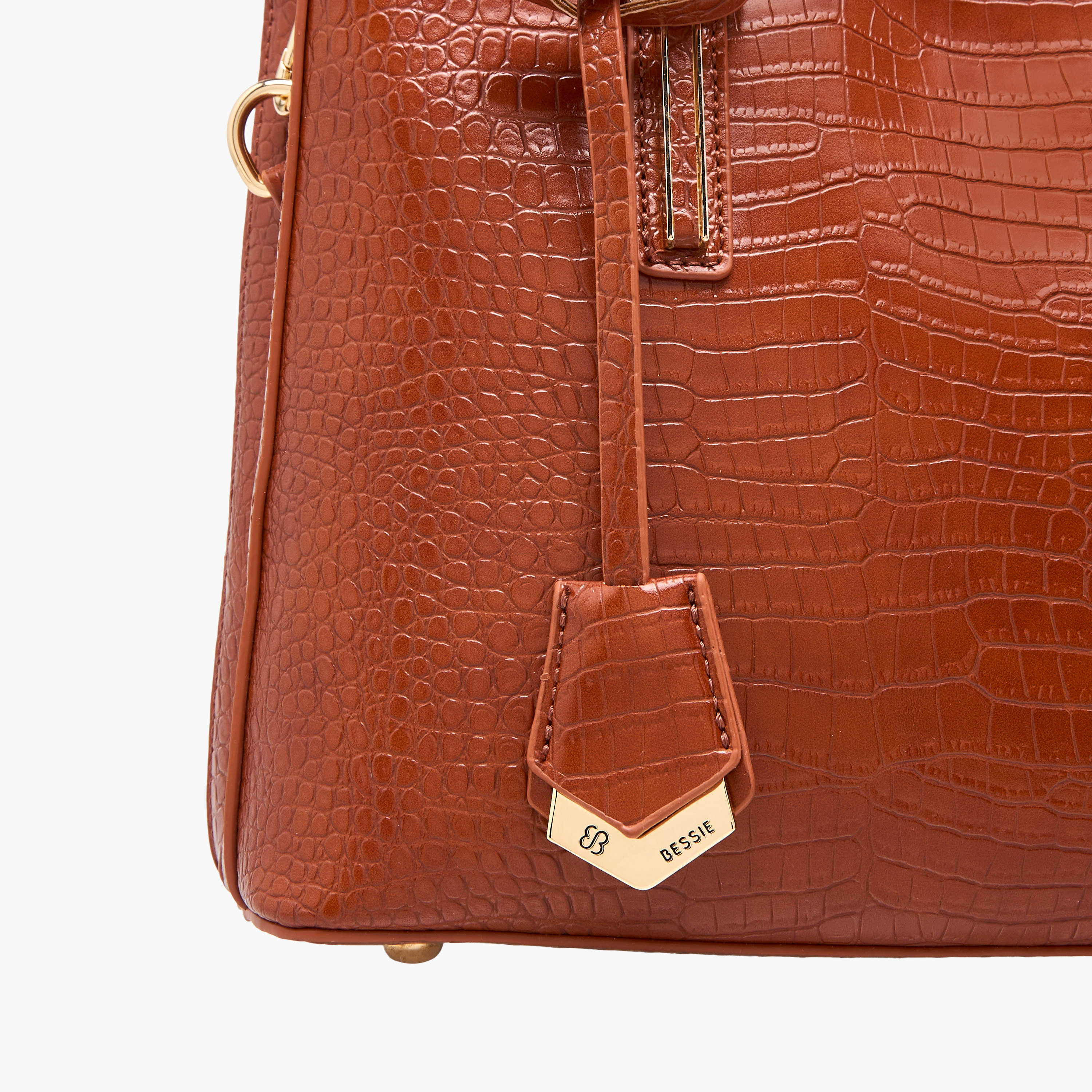 Bessie London Textured Tote Bag with Zip Closure and Detachable Handle-women-bagsandwallets-handbags-image-4