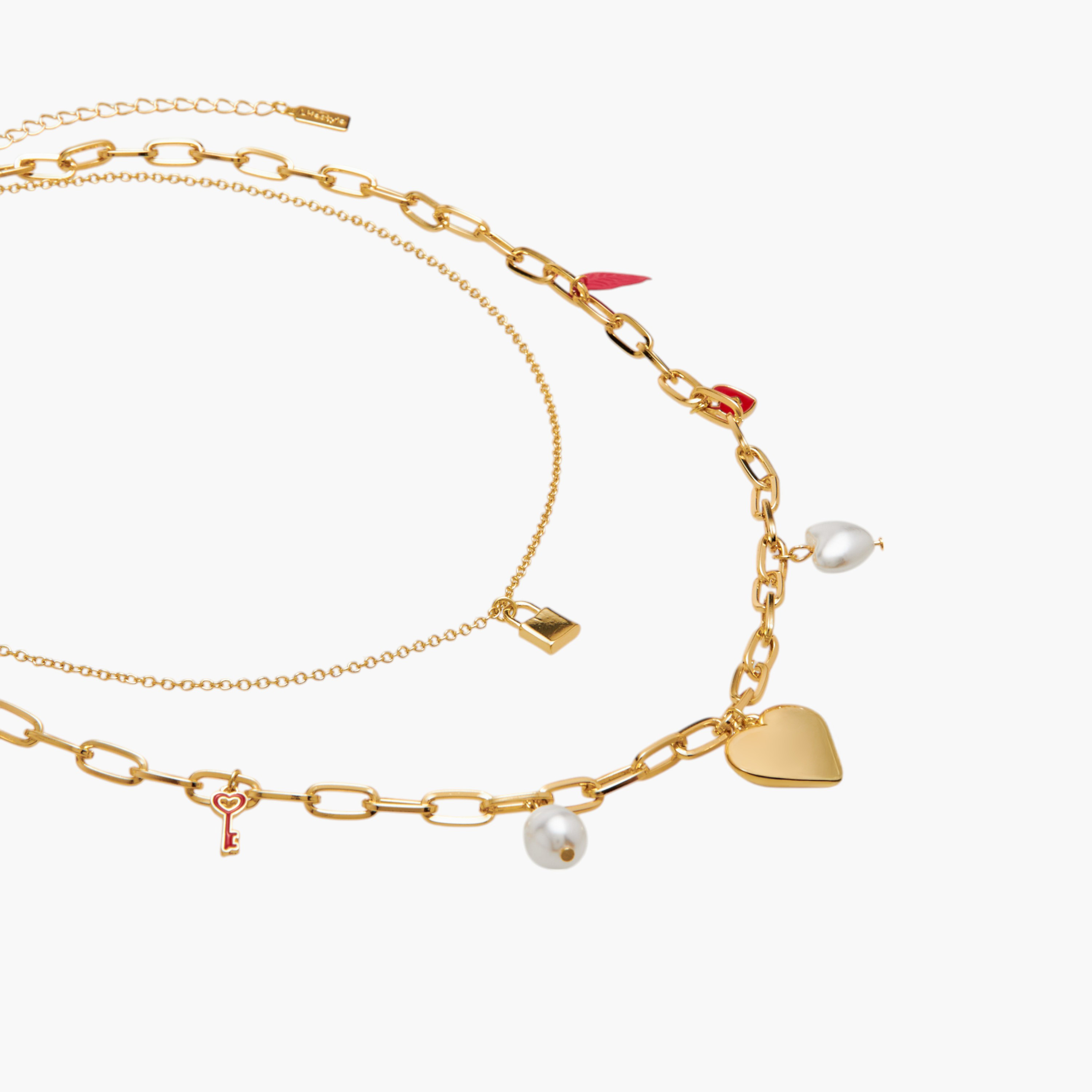 Charm Detail Layered Necklace with Lobster Clasp Closure-women-watchesandjewellery-jewellery-necklacesandpendants-image-3