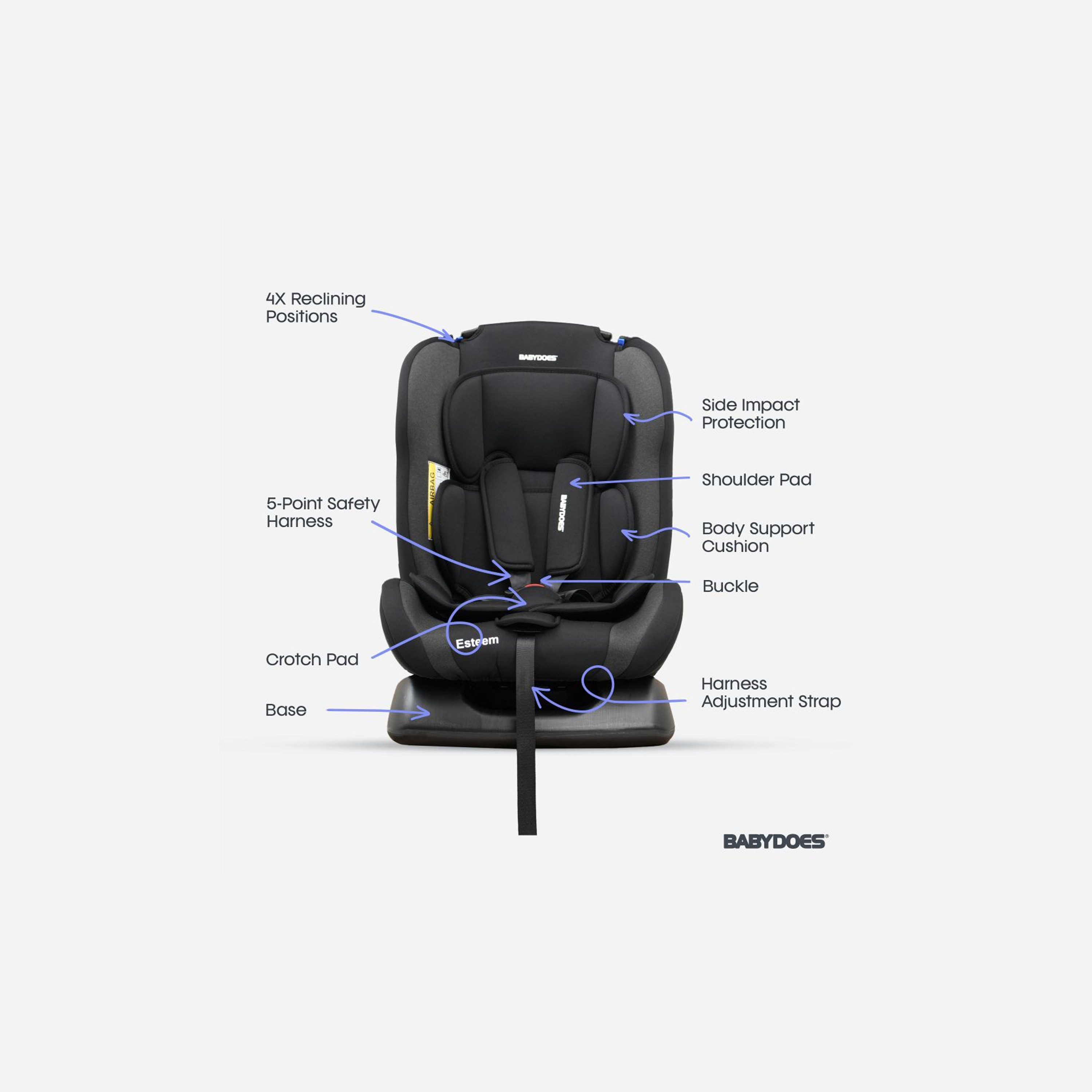 Babydoes ESTEEM Travel Car Seat - 0-7 Years-baby-gear-carseats-image-2