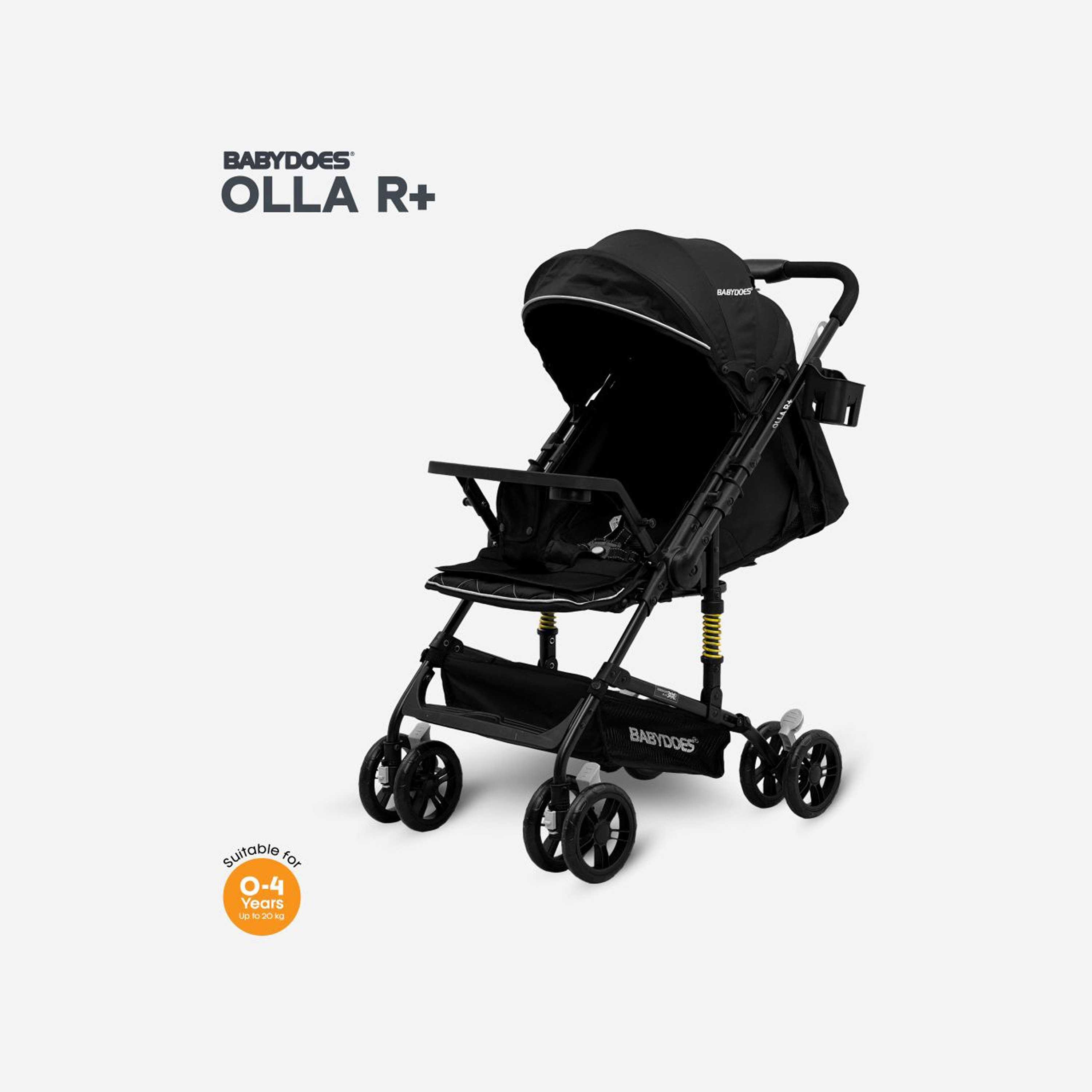 Babydoes Olla R+ Foldable Stroller with Reversable Handle & Air Travel Cabin - 0-4 Years-baby-gear-strollersandprams-strollers-image-1