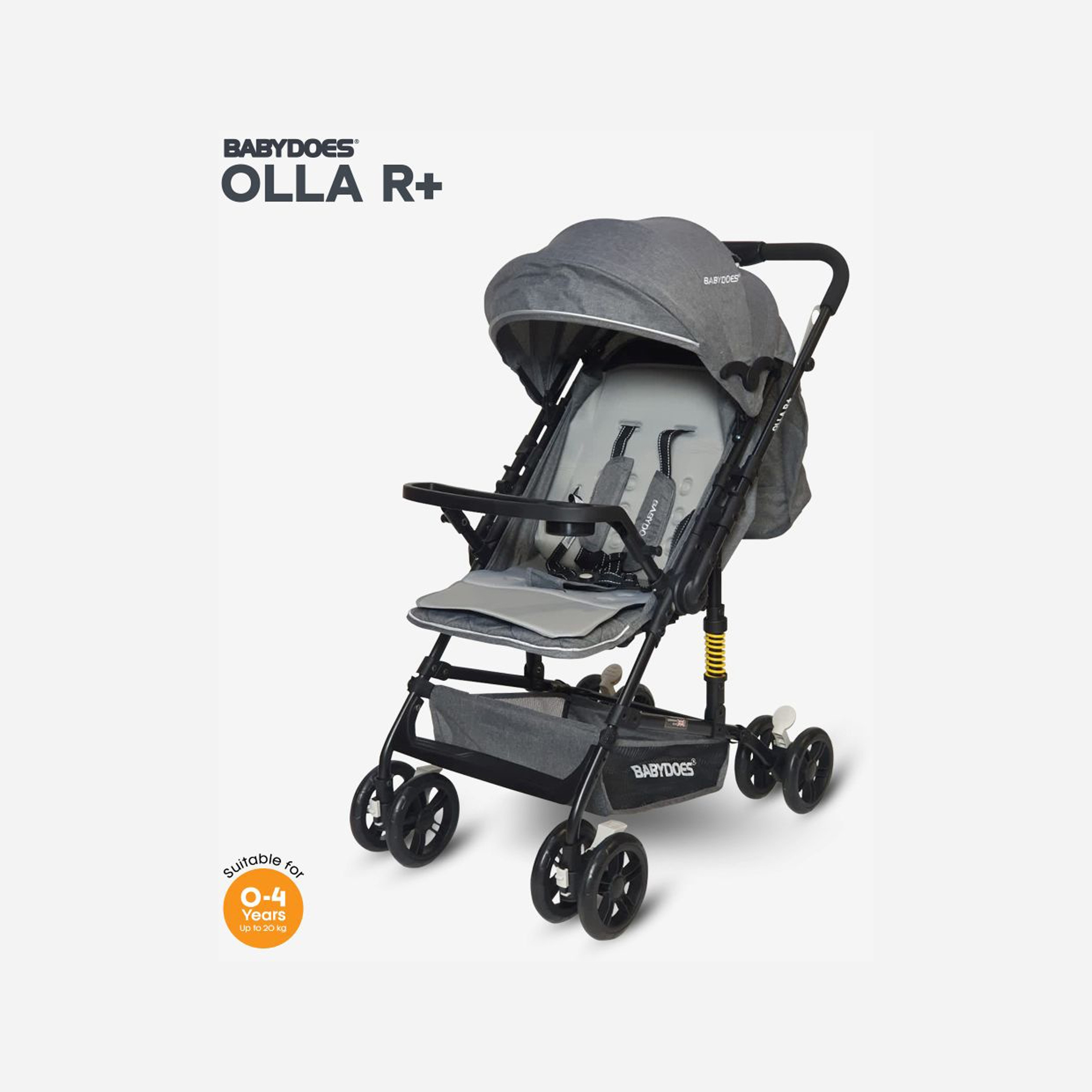 Babydoes Olla R+ Foldable Stroller with Reversable Handle & Air Travel Cabin - 0-4 Years-baby-gear-strollersandprams-strollers-image-1