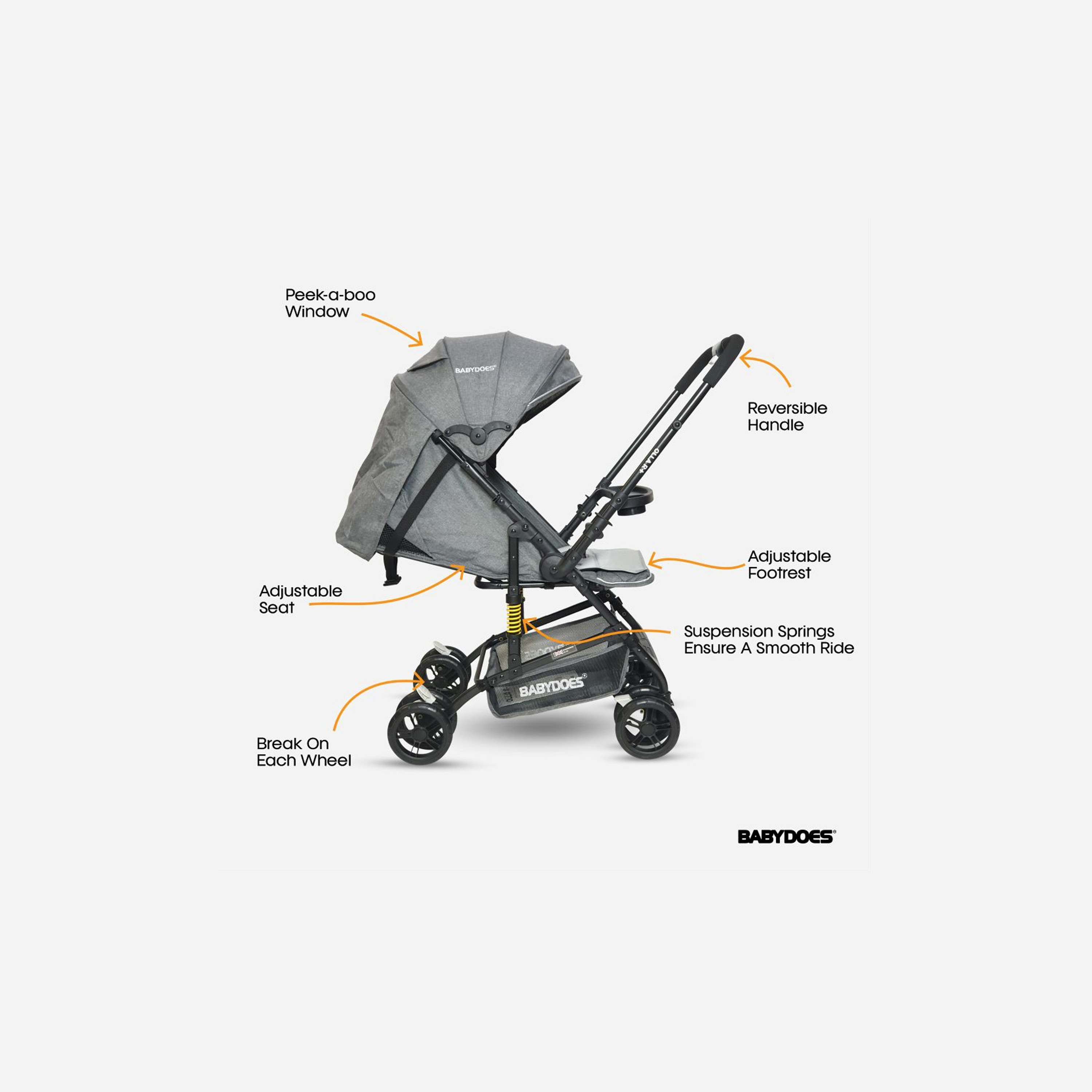 Babydoes Olla R+ Foldable Stroller with Reversable Handle & Air Travel Cabin - 0-4 Years-baby-gear-strollersandprams-strollers-image-10