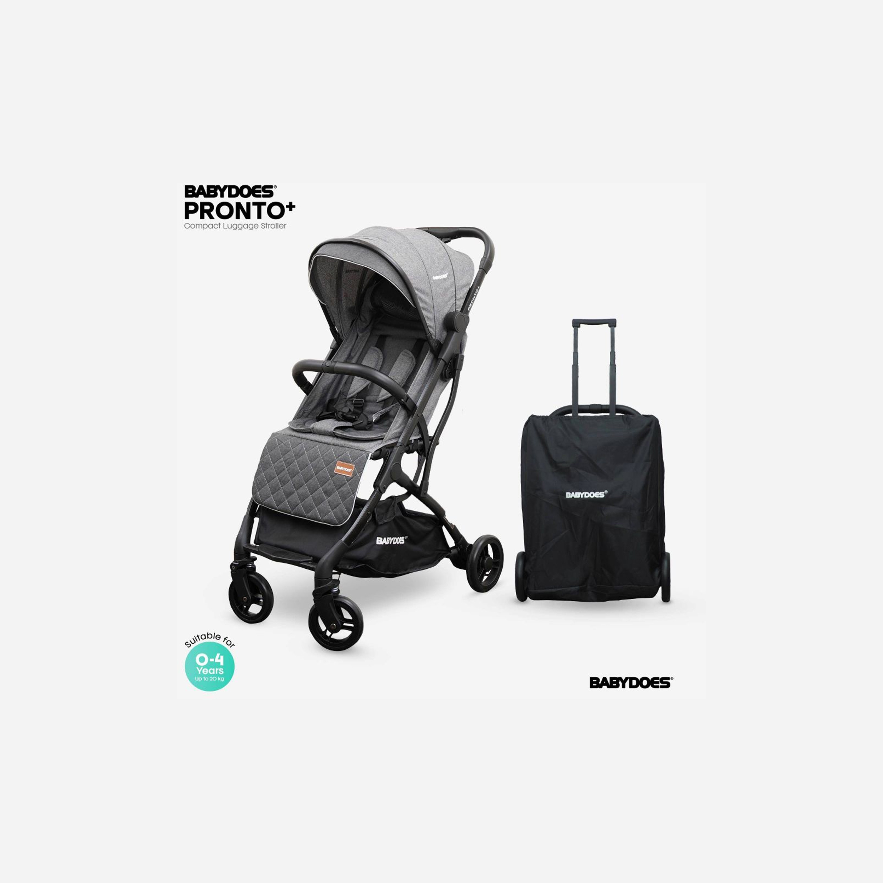 Babydoes Pronto+ Foldable Stroller with One-Click Brake System & Wide Canopy - 0-4 Years-baby-gear-strollersandprams-strollers-image-6