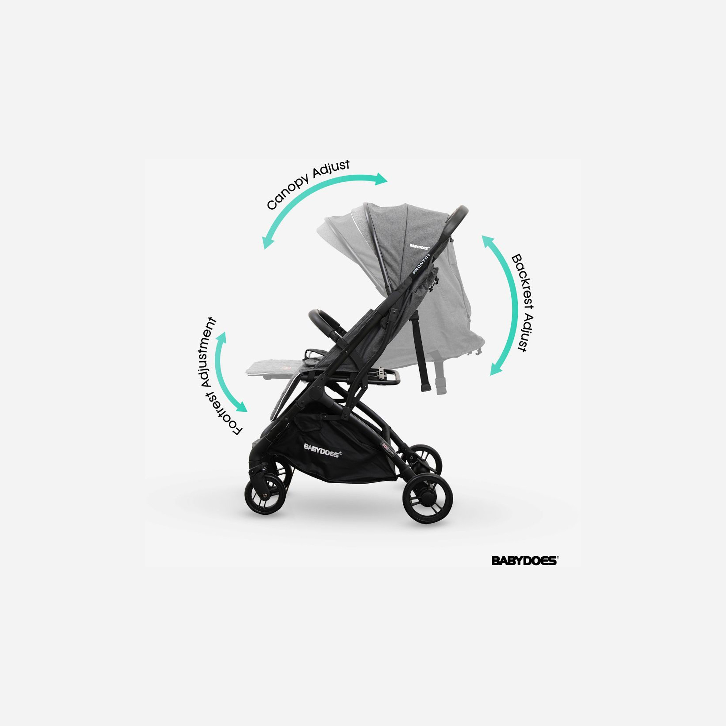 Babydoes Pronto+ Foldable Stroller with One-Click Brake System & Wide Canopy - 0-4 Years-baby-gear-strollersandprams-strollers-image-9