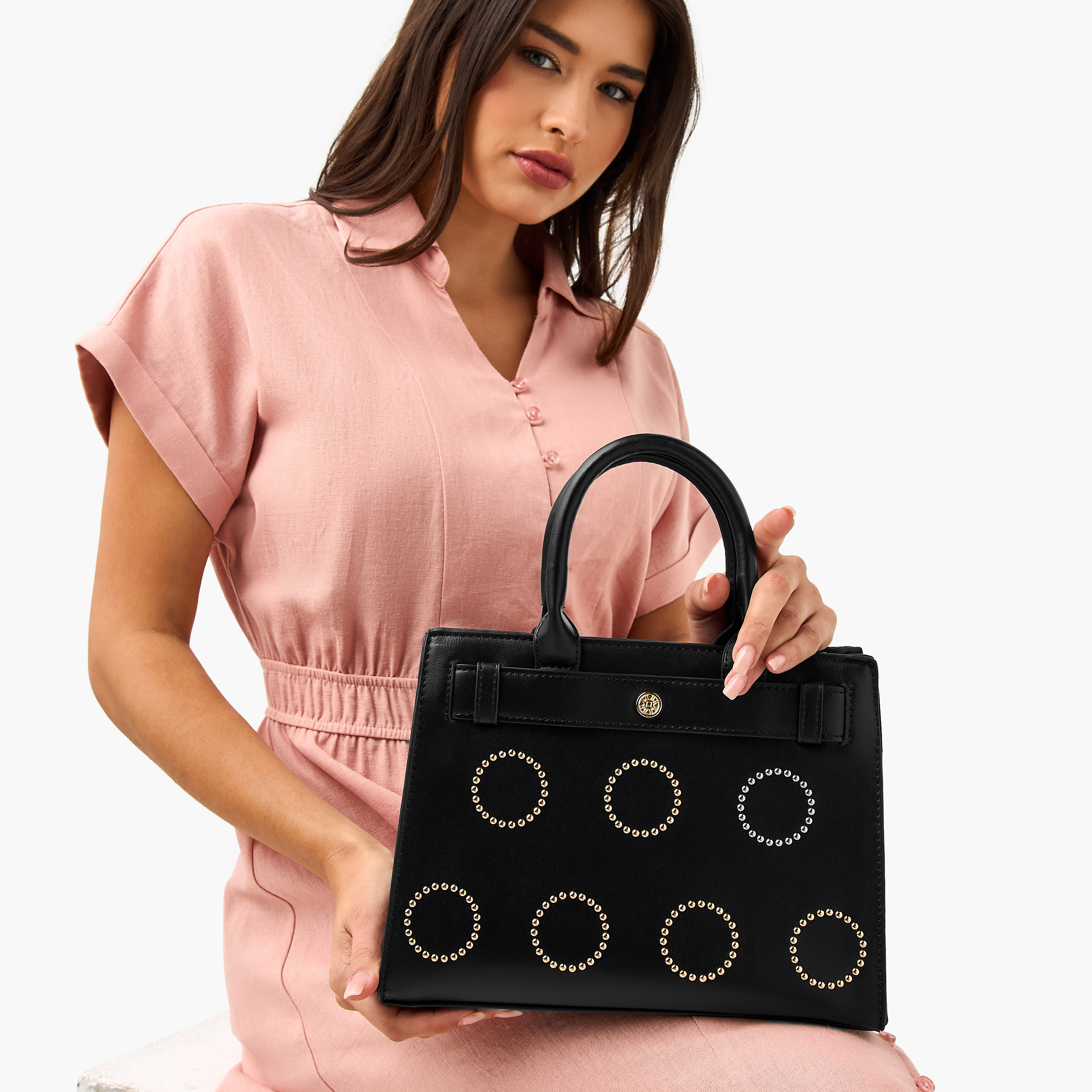 Sasha Embellished Tote Bag with Zip Closure and Detachable Strap-women-bagsandwallets-handbags-image-8