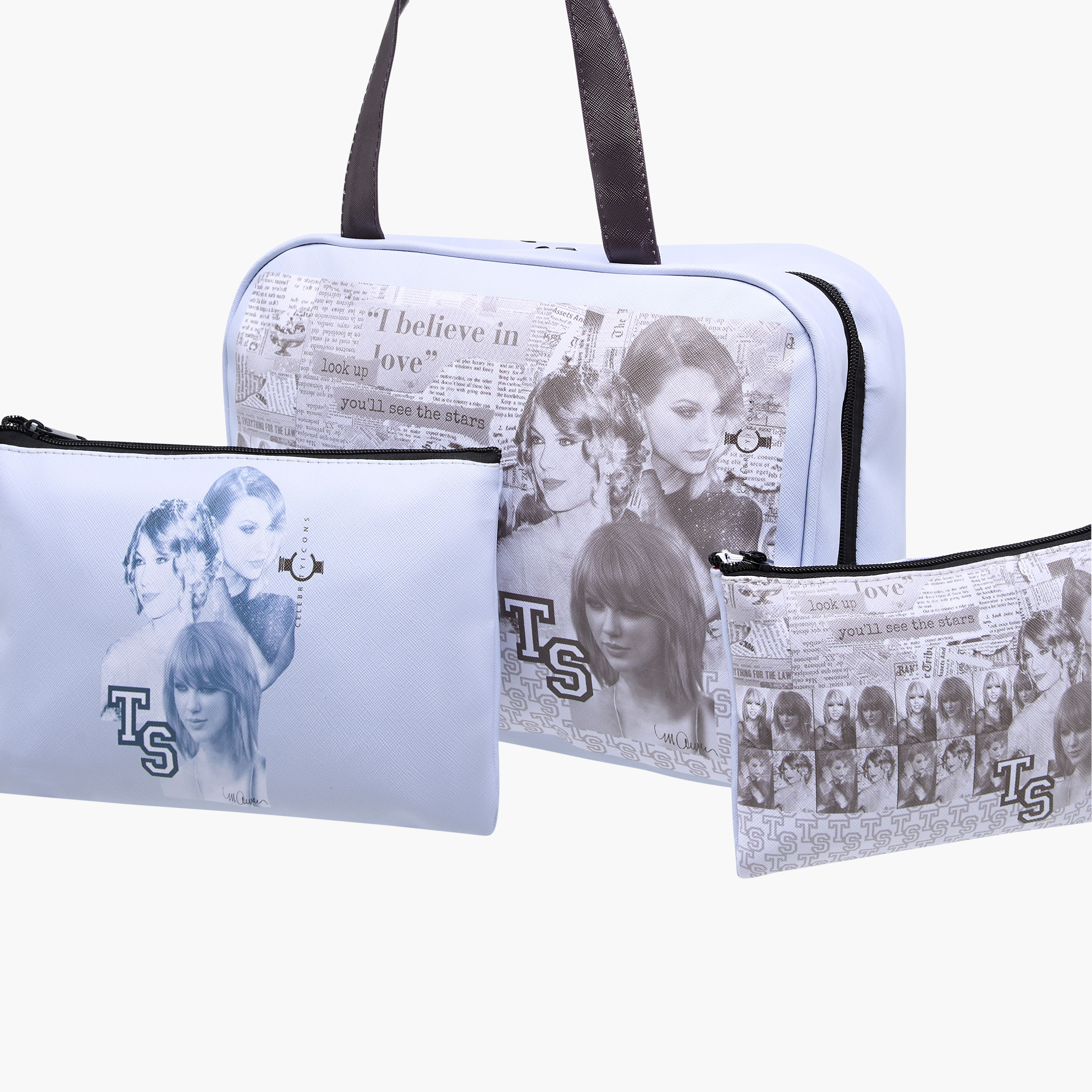 Taylor Swift Print 3-Piece Cosmetic Bag Set-beautyandpersonalcare-makeup-brushesandaccessories-makeuppouches-image-5