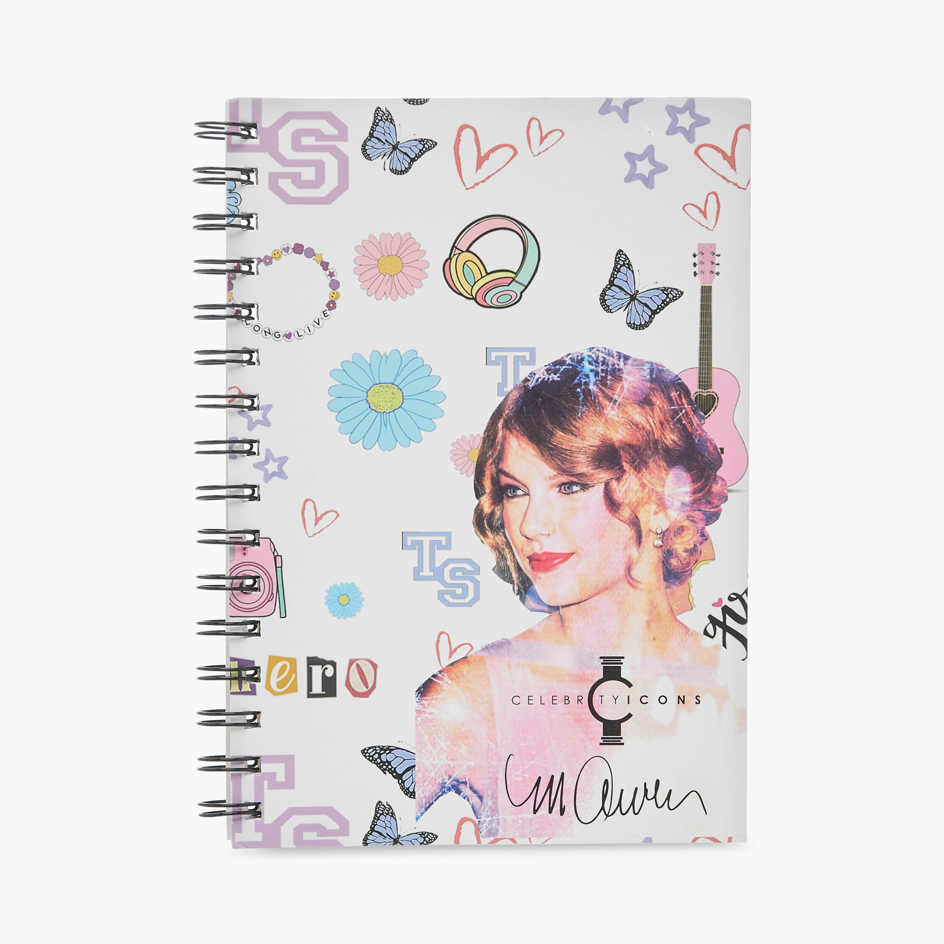 Taylor Swift Print A4 Spiral Notebook-school-stationery-notebooks-image-1